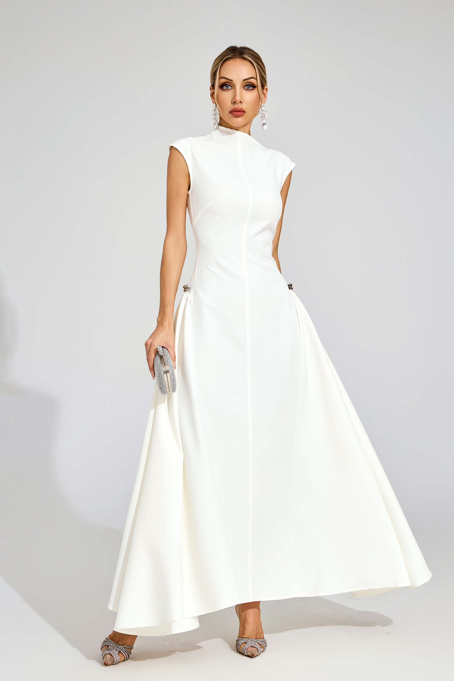 Greg White Sleeveless Maxi Dress
