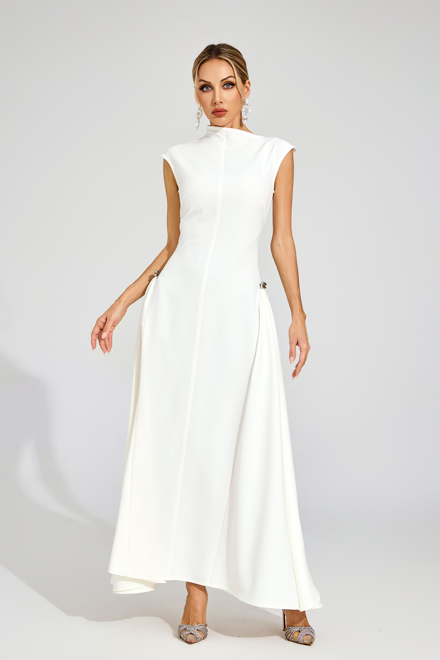 Greg White Sleeveless Maxi Dress