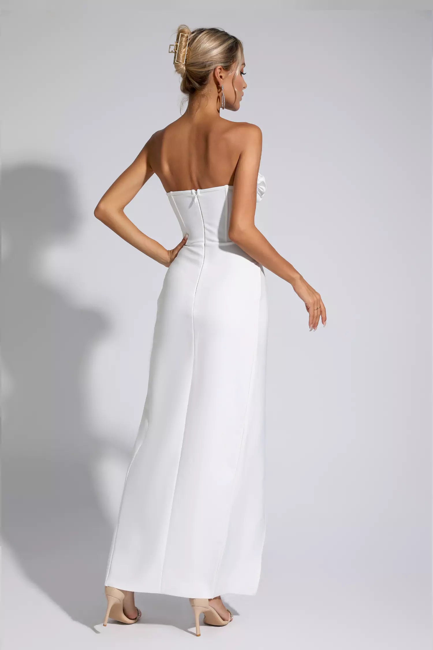 Gwendolyn White Floral Maxi Dress-CATCHALL
