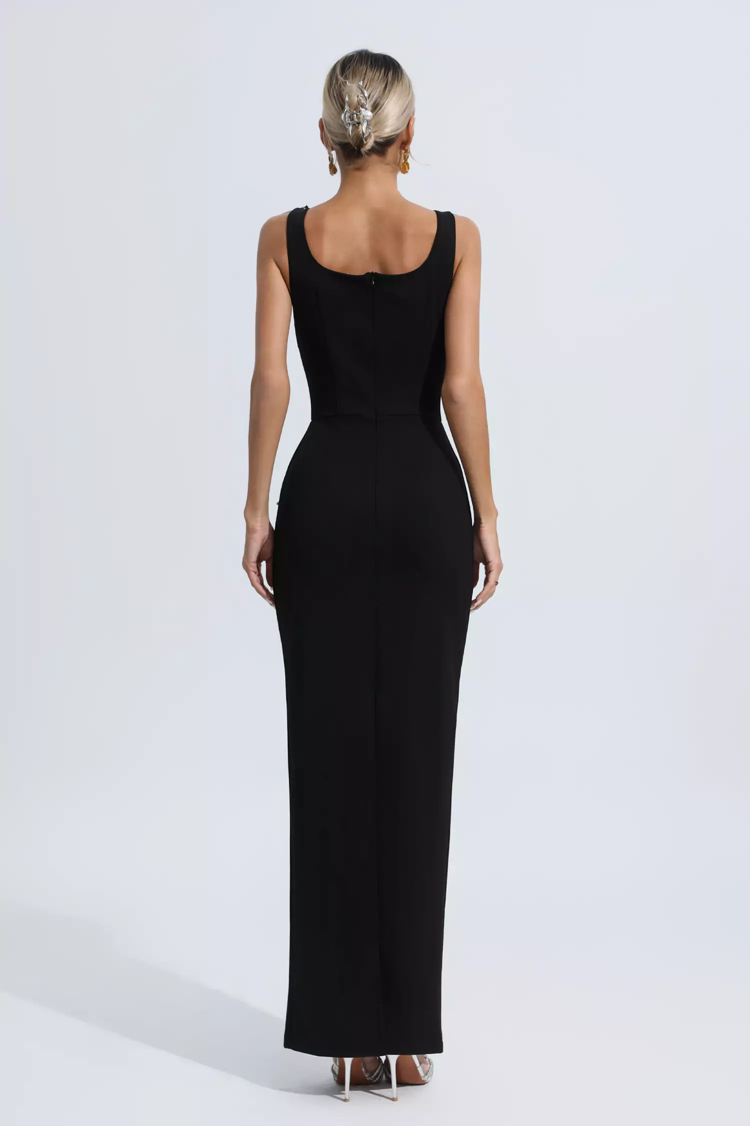 Hadlee Black Embellished Diamond Maxi Dress-CATCHALL