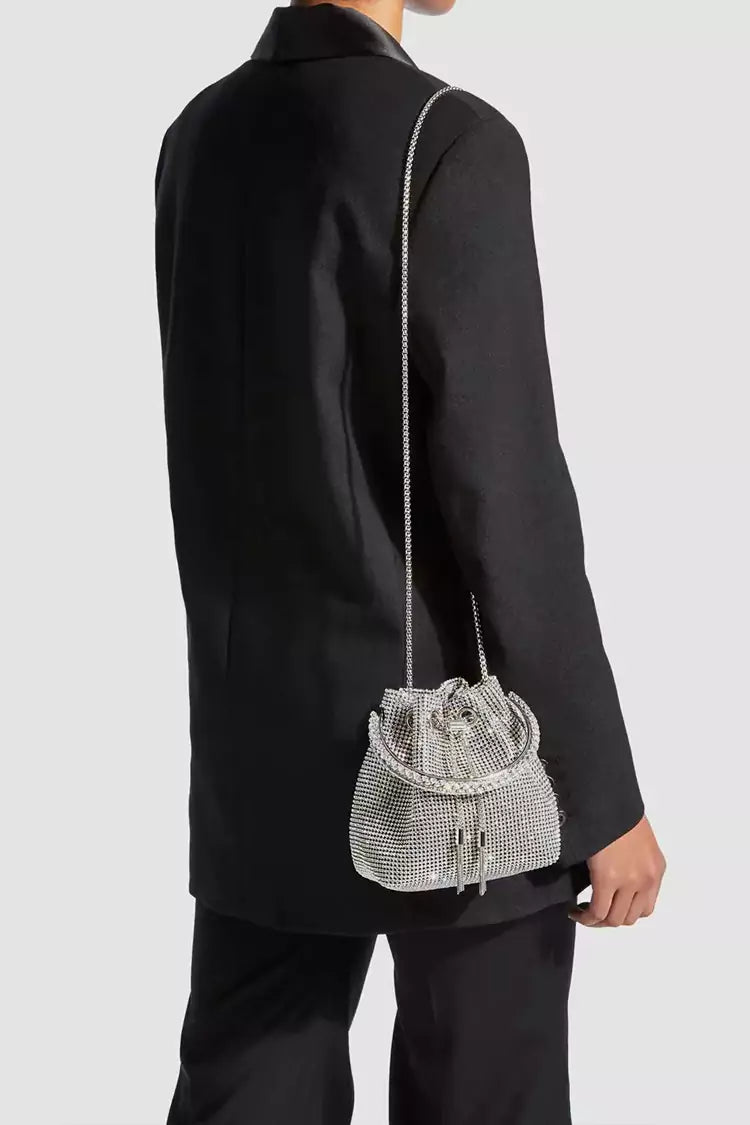 Harlow Silver Crystal Embellished Bucket Bag-CATCHALL