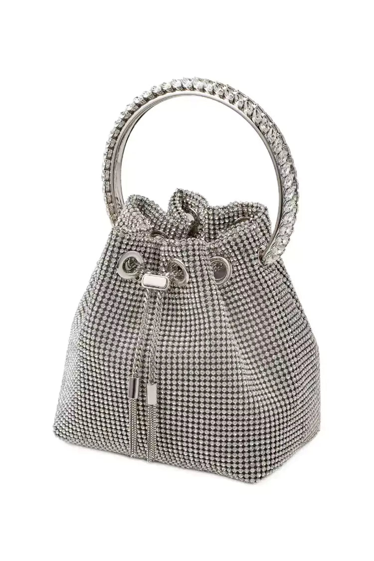 Harlow Silver Crystal Embellished Bucket Bag-CATCHALL