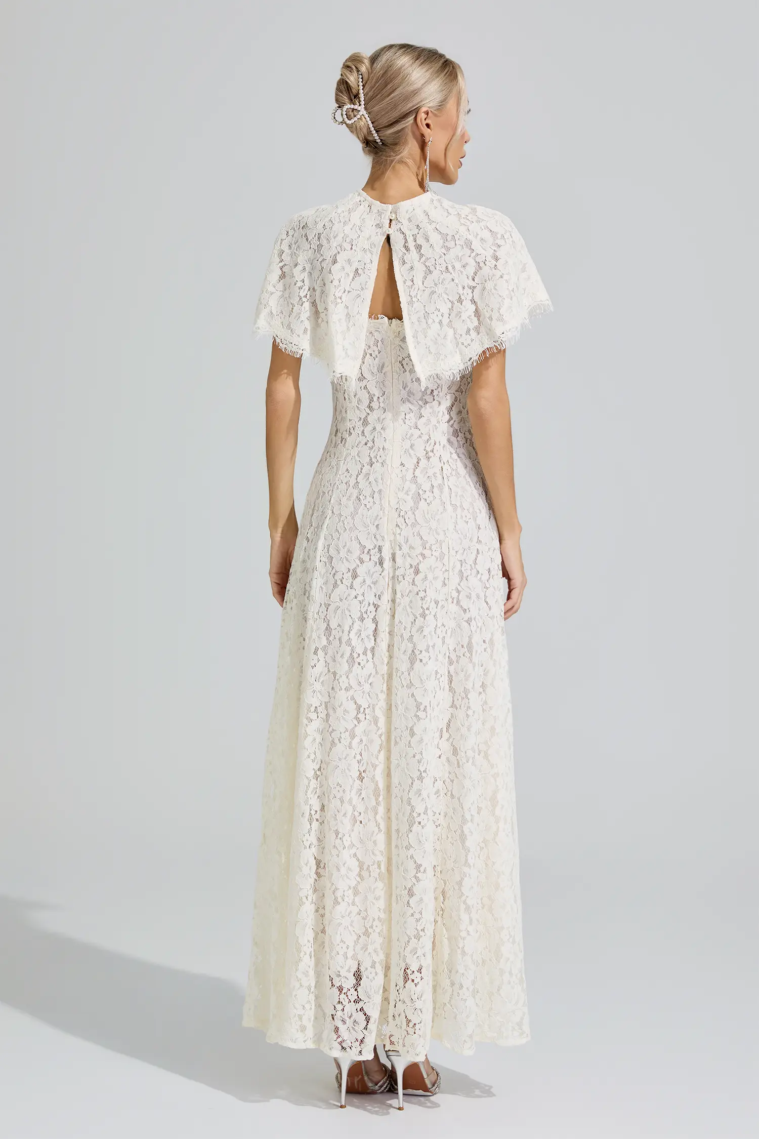 Hecate Apricot Lace Maxi Dress