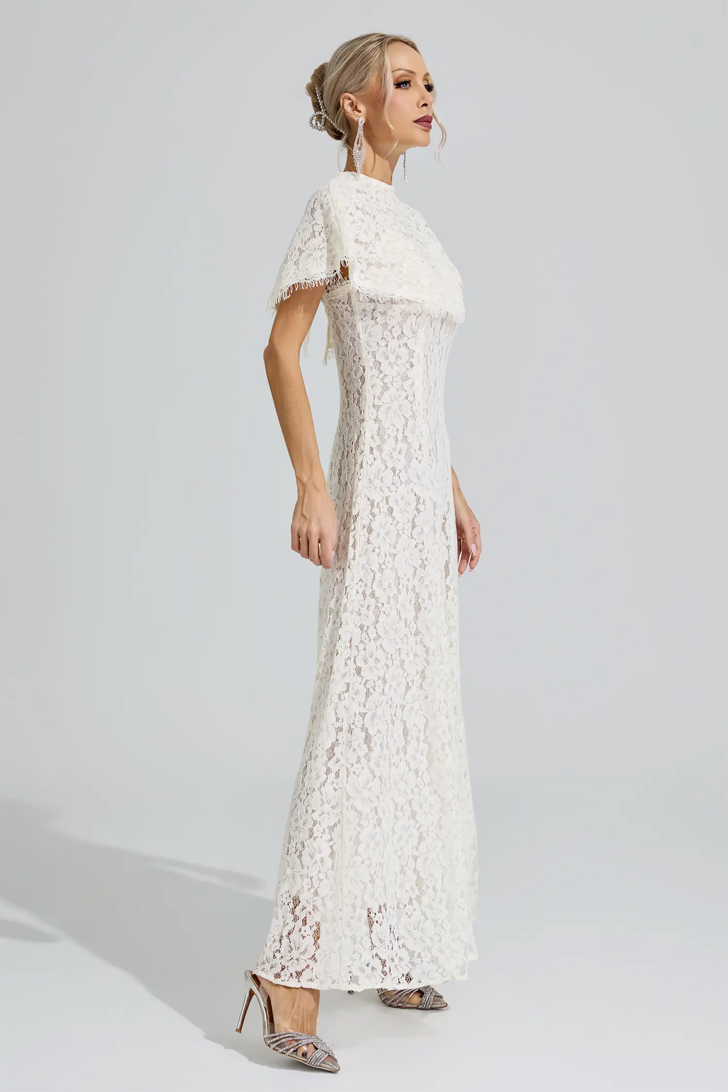 Hecate Apricot Lace Maxi Dress