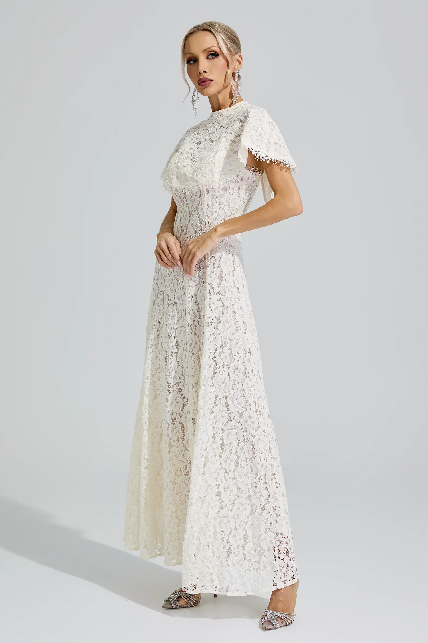 Hecate Apricot Lace Maxi Dress