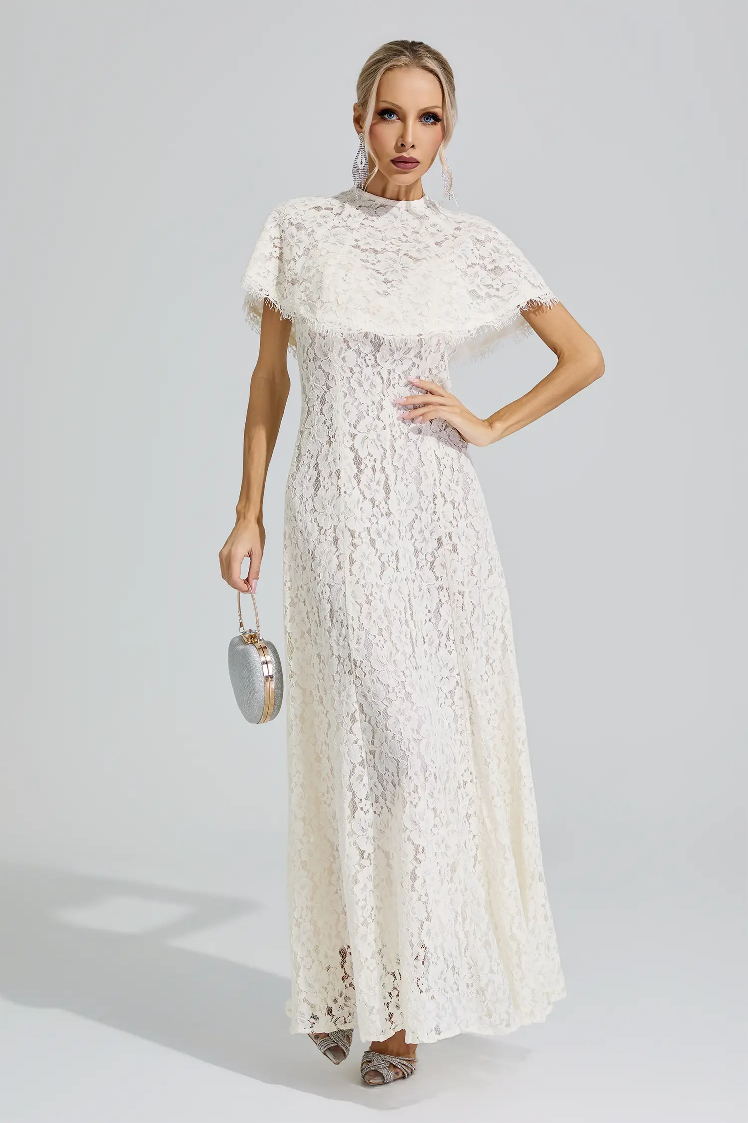Hecate Apricot Lace Maxi Dress