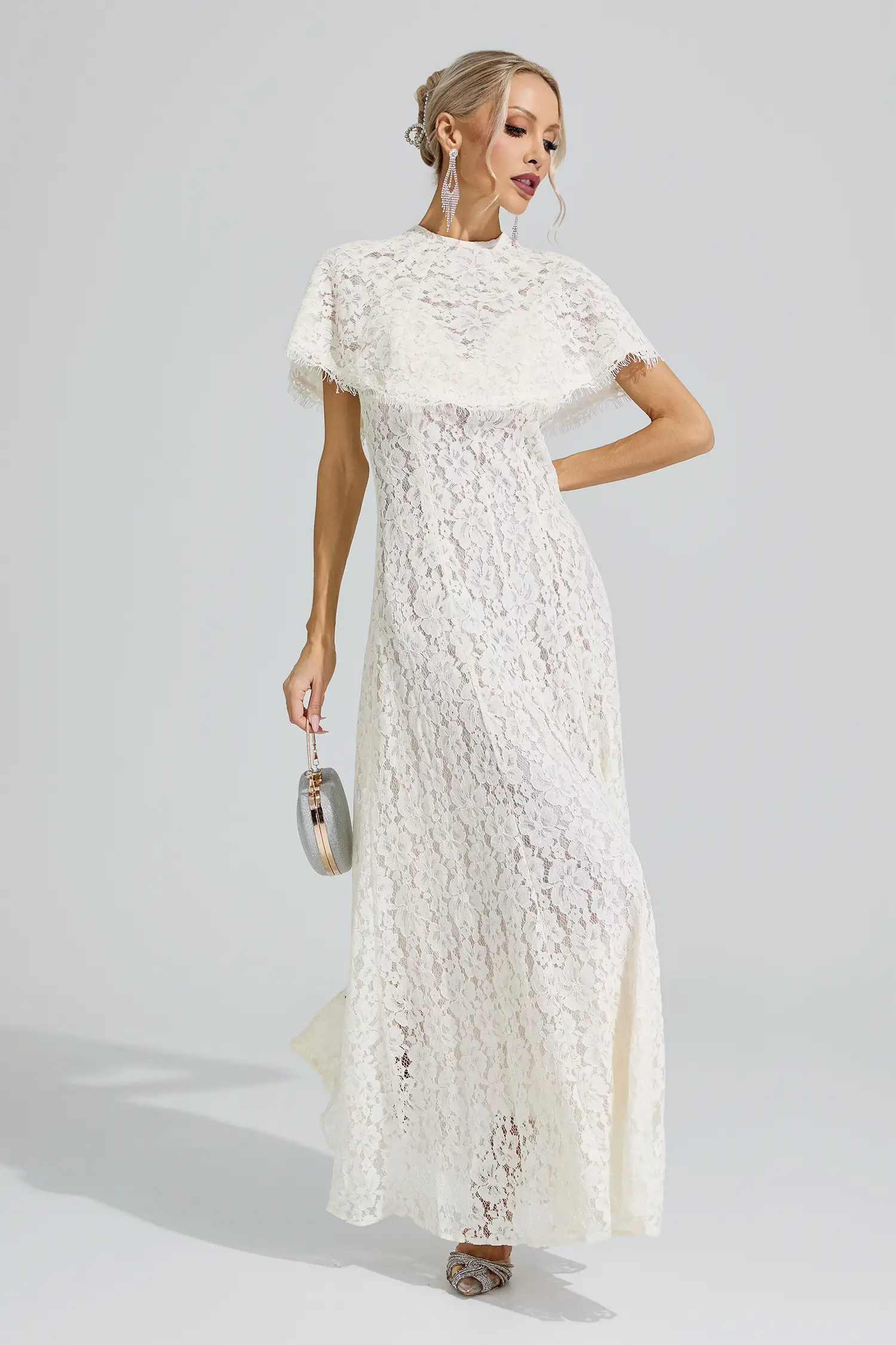 Hecate Apricot Lace Maxi Dress