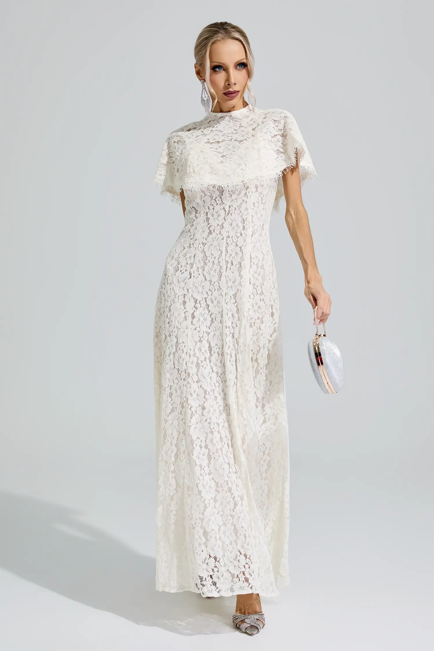 Hecate Apricot Lace Maxi Dress