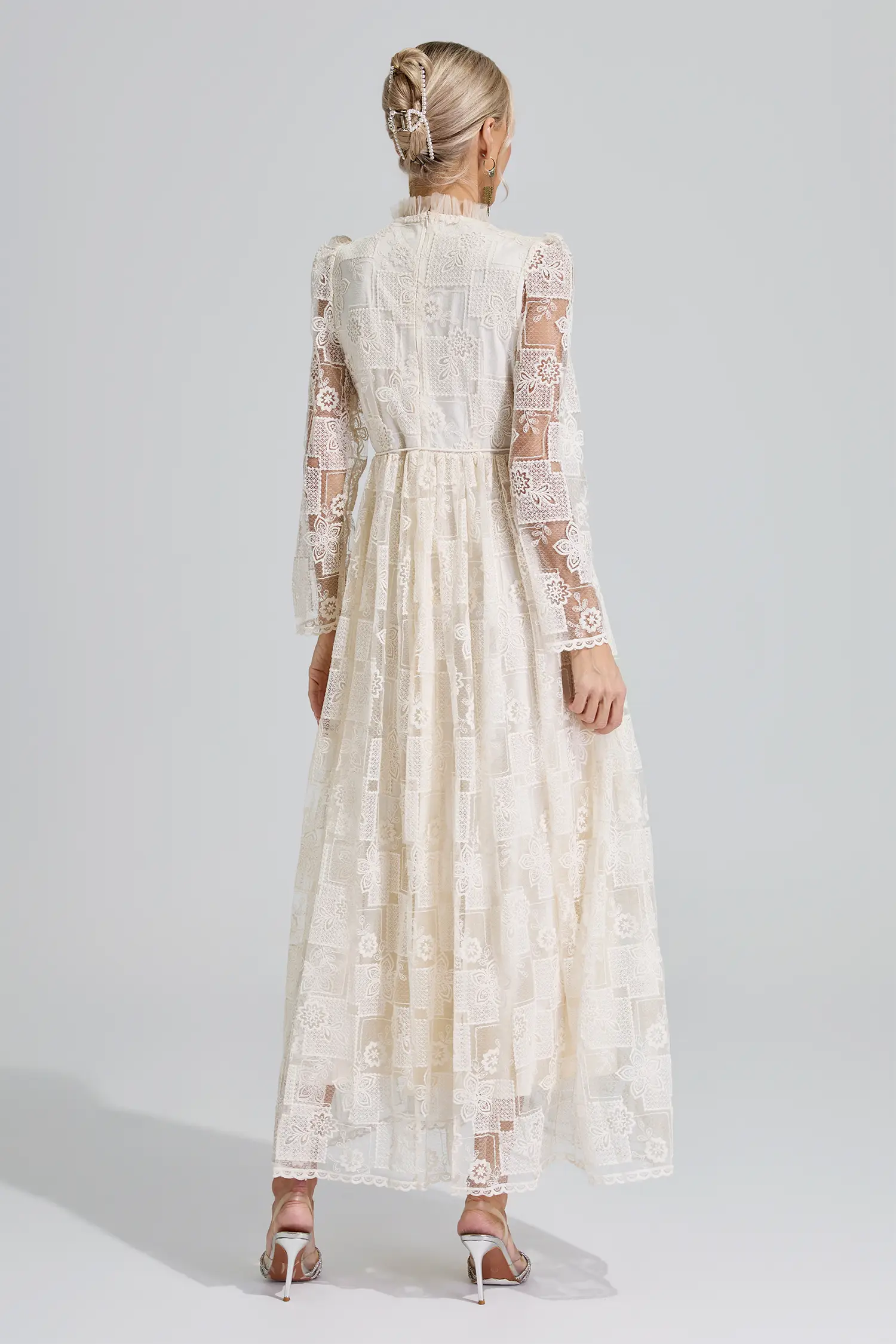 Hel Apricot Lace Maxi Dress