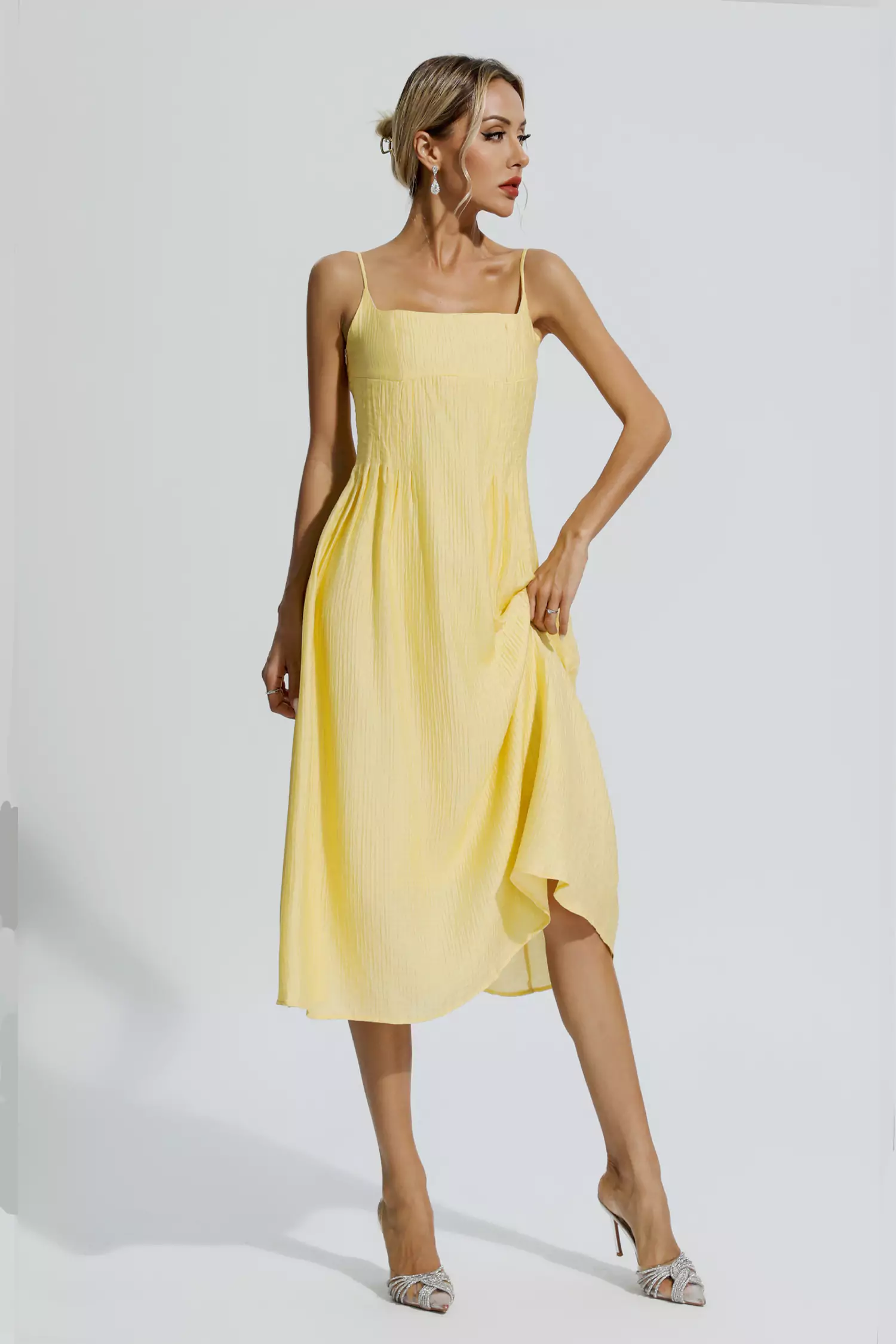 Helena Yellow Vacation Slip Maxi Dress-CATCHALL