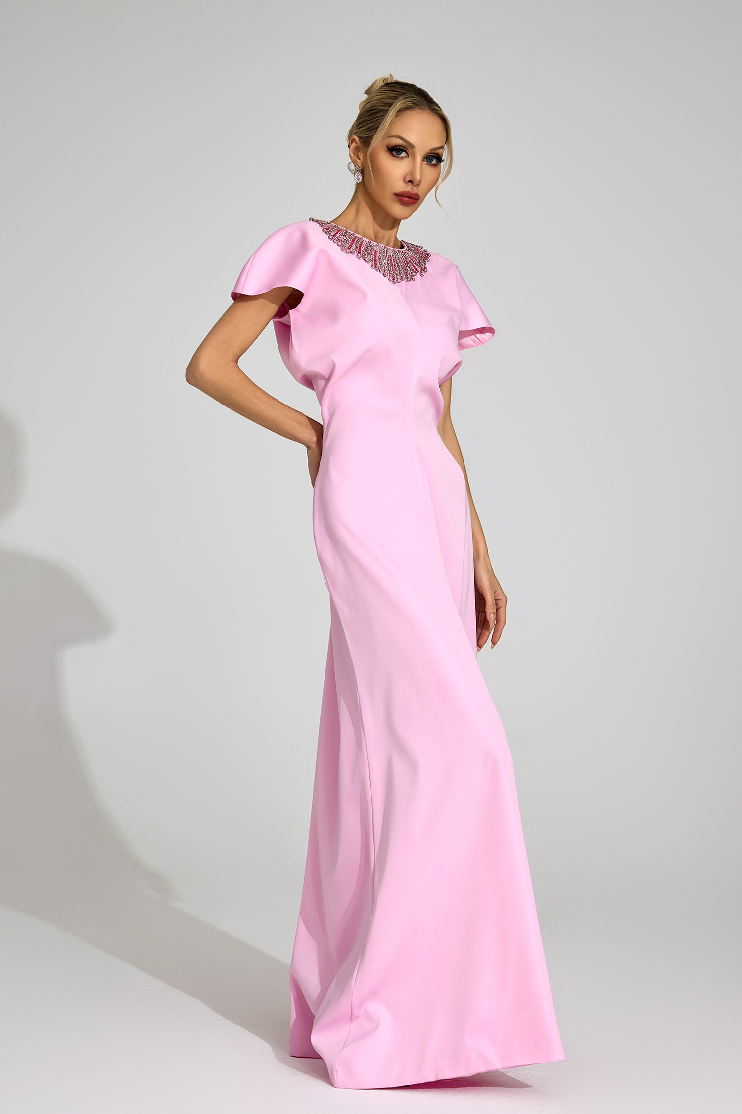 Helga Pink Diamond Maxi Dress