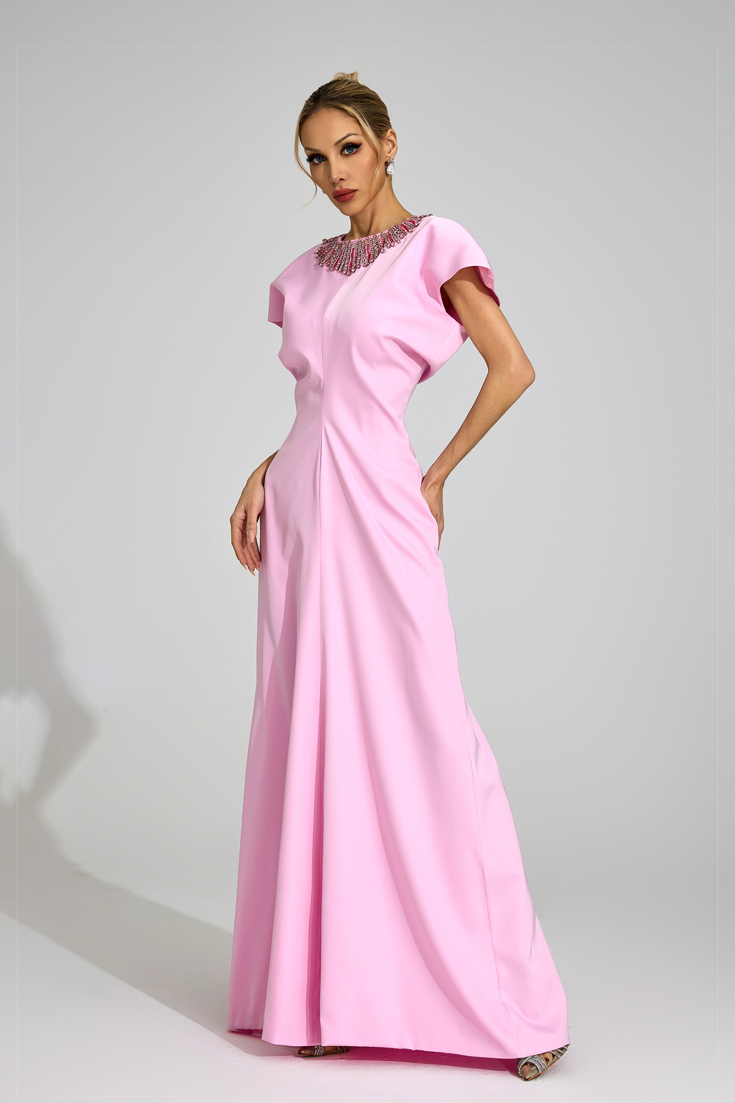 Helga Pink Diamond Maxi Dress