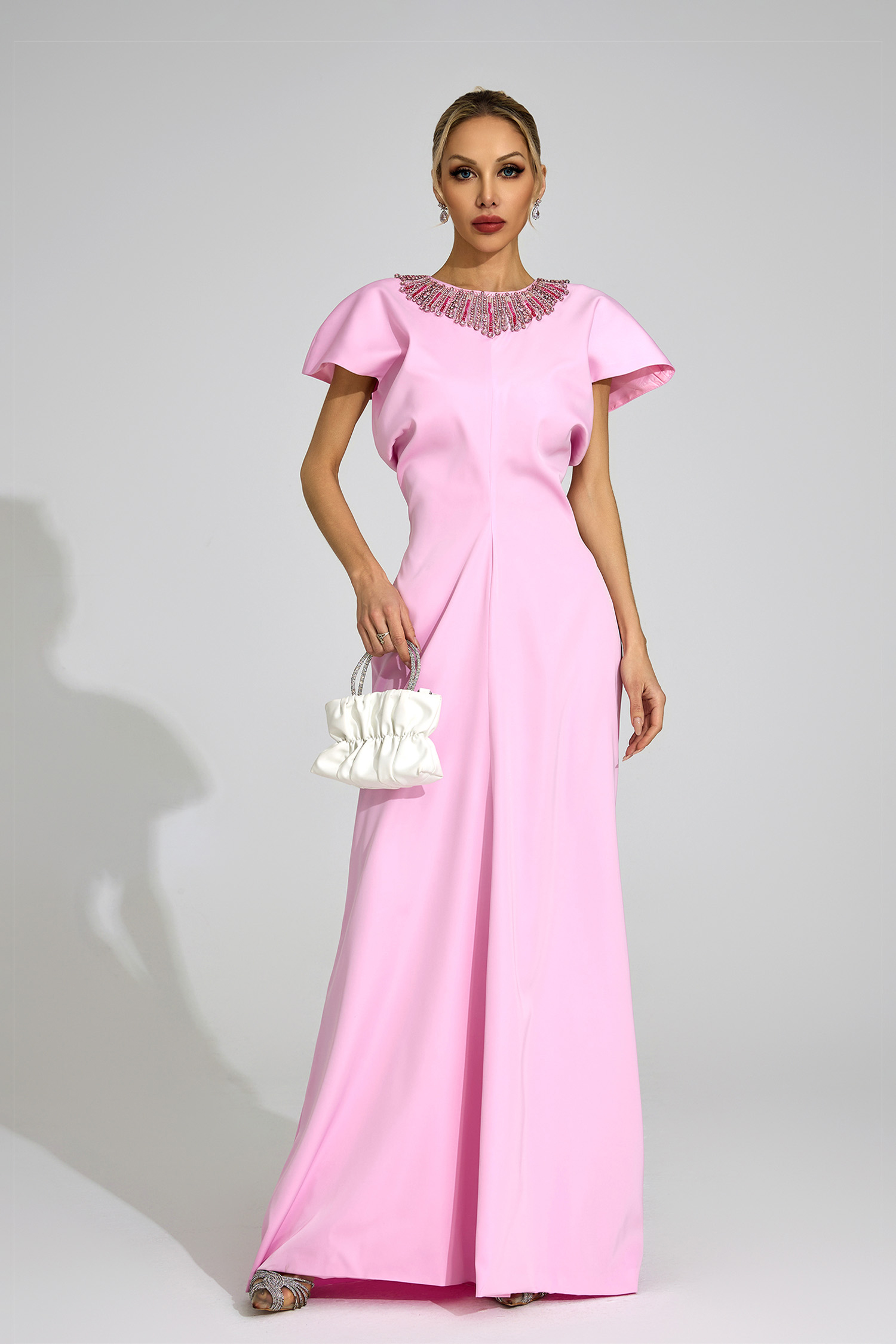 Helga Pink Diamond Maxi Dress