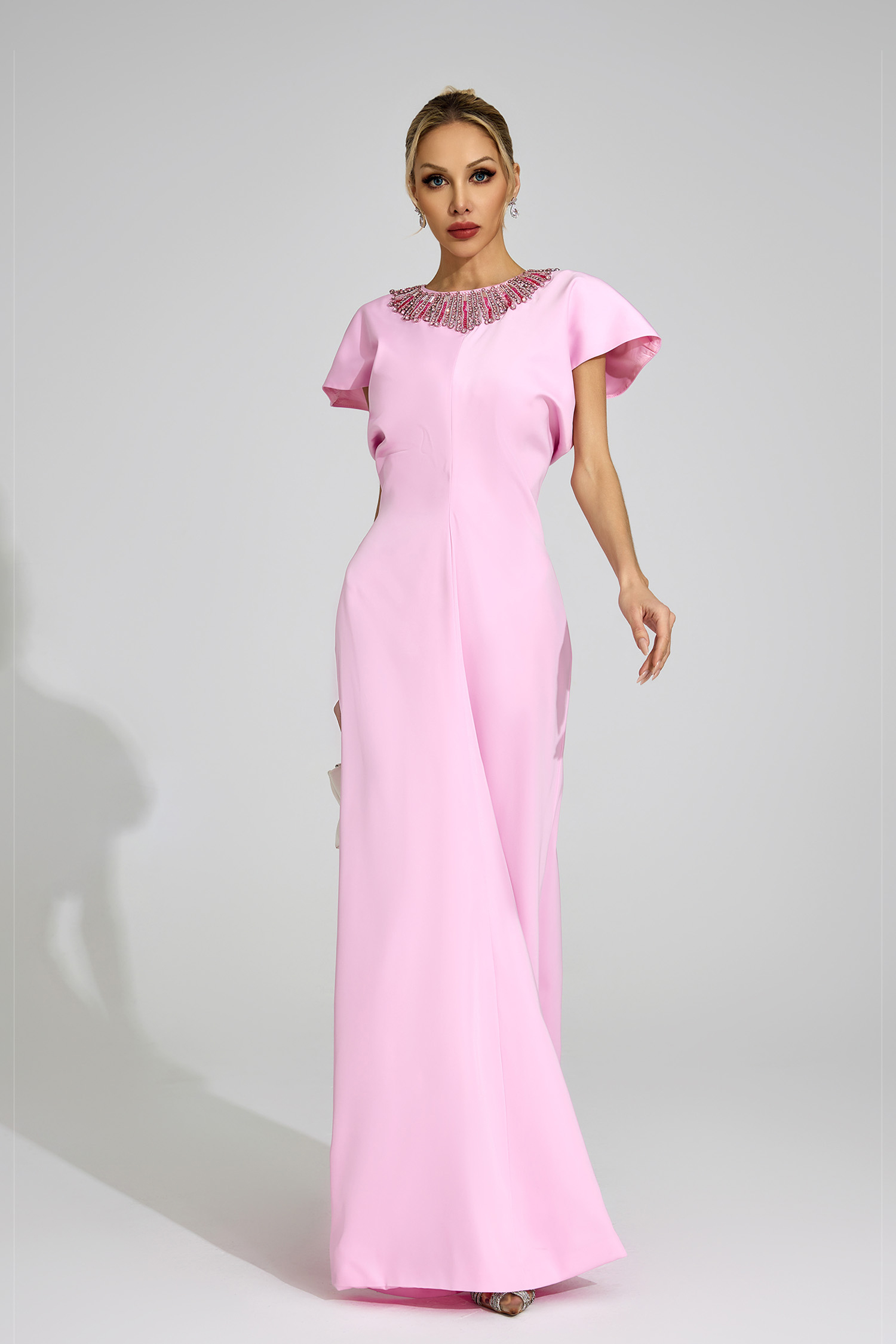 Helga Pink Diamond Maxi Dress
