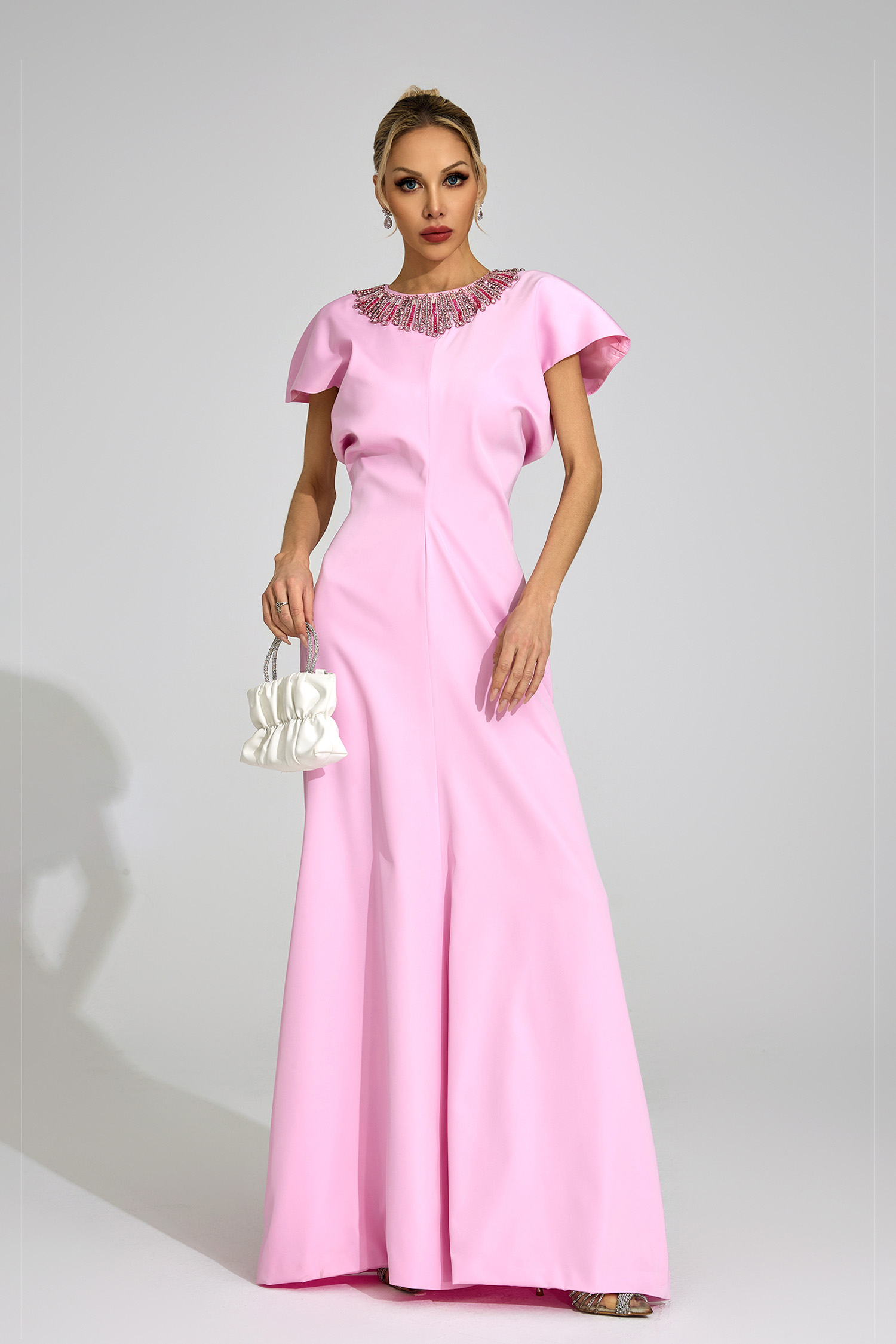 Helga Pink Diamond Maxi Dress