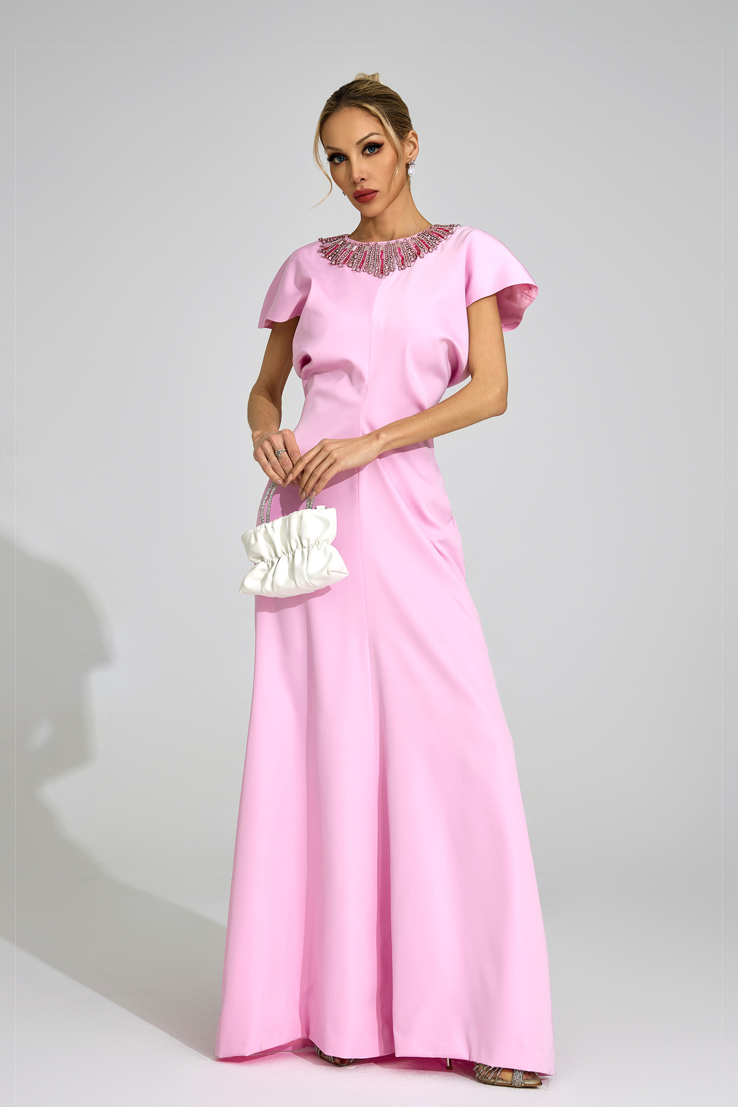 Helga Pink Diamond Maxi Dress