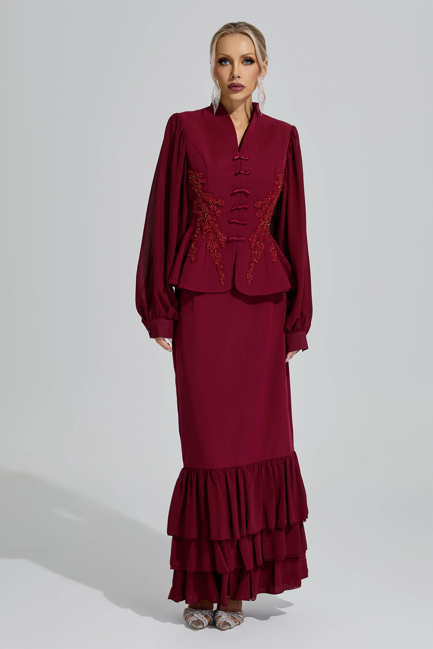 Hera Red Fishtail Two Piece Set
