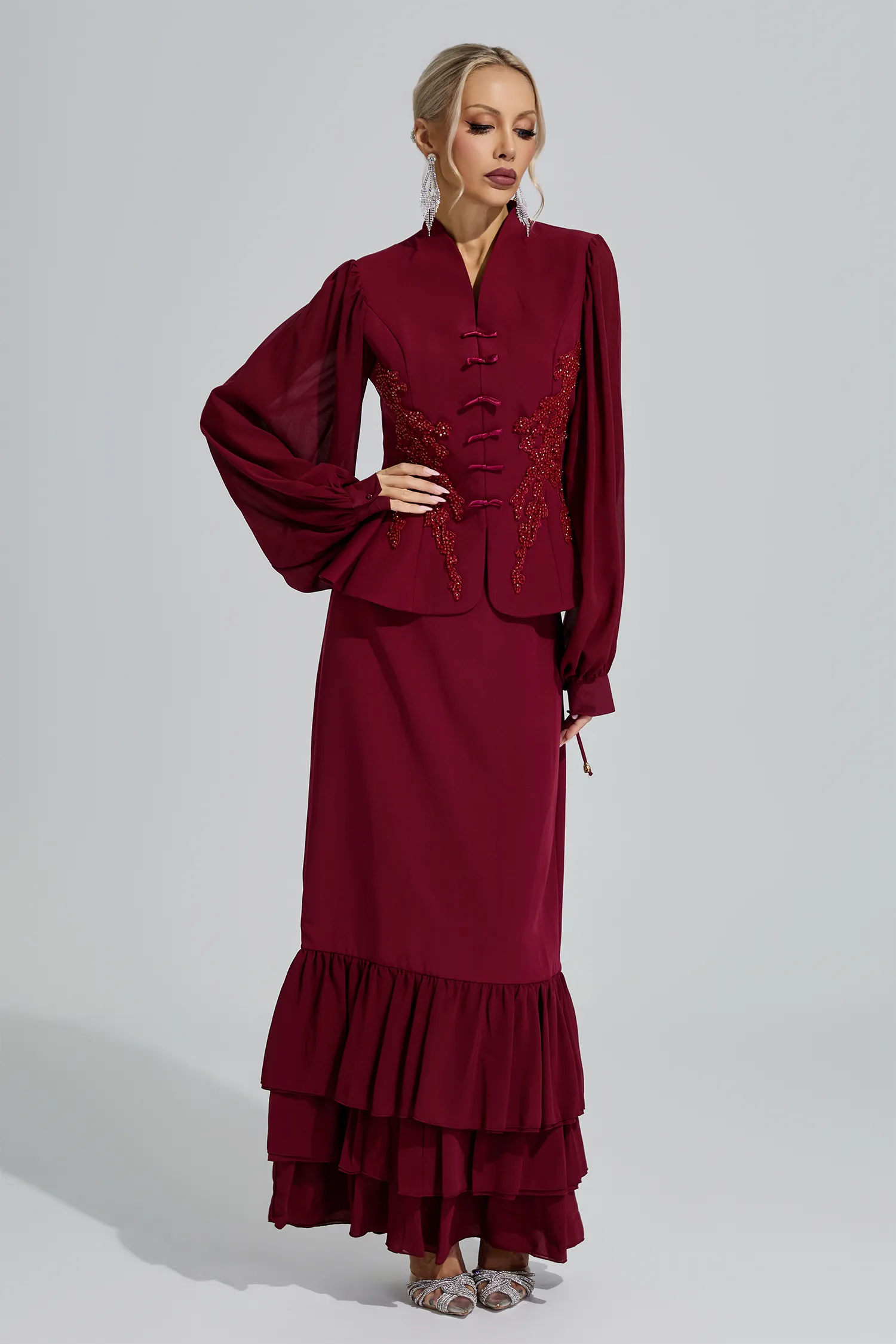 Hera Red Fishtail Two Piece Set