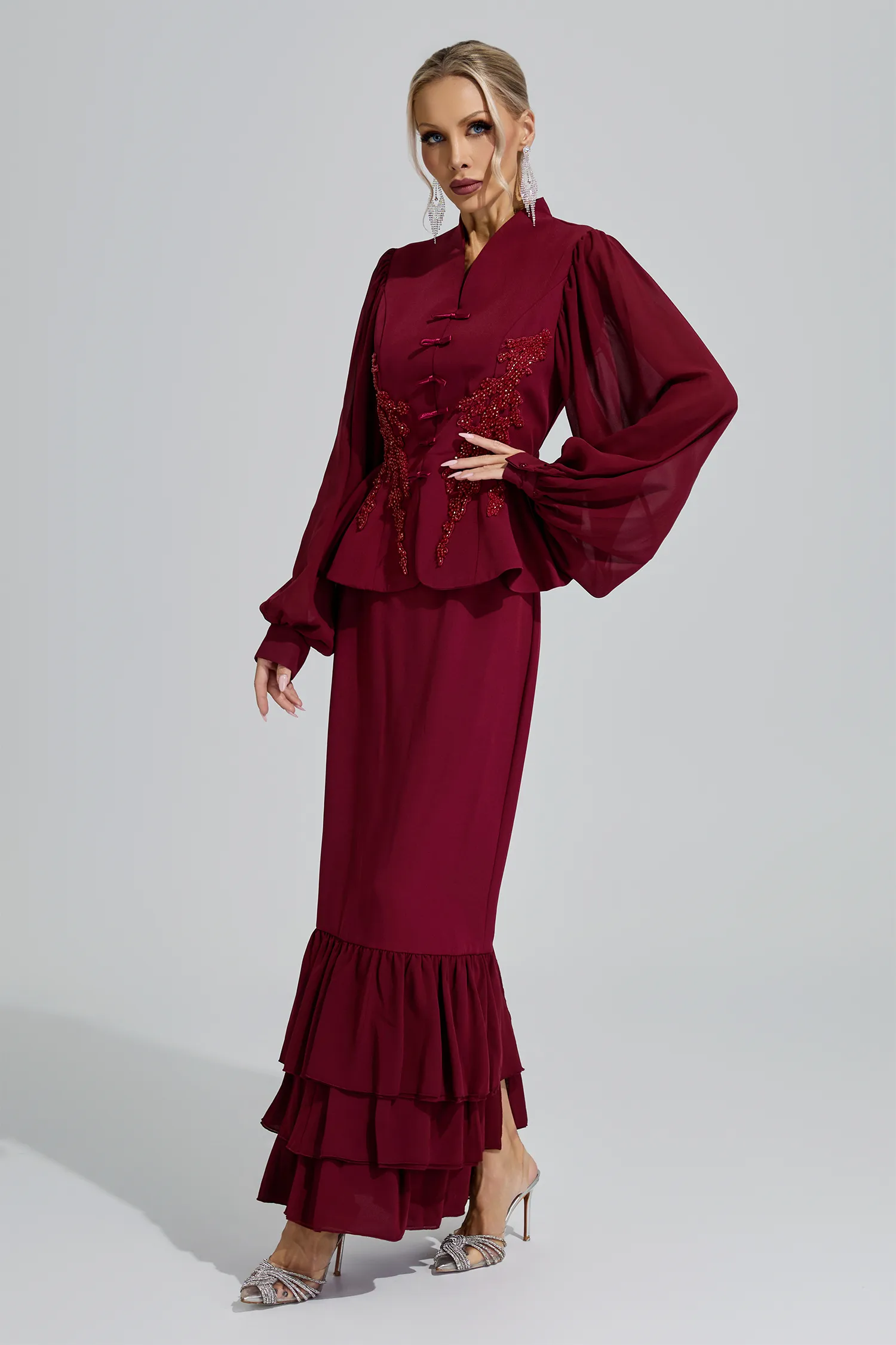 Hera Red Fishtail Two Piece Set