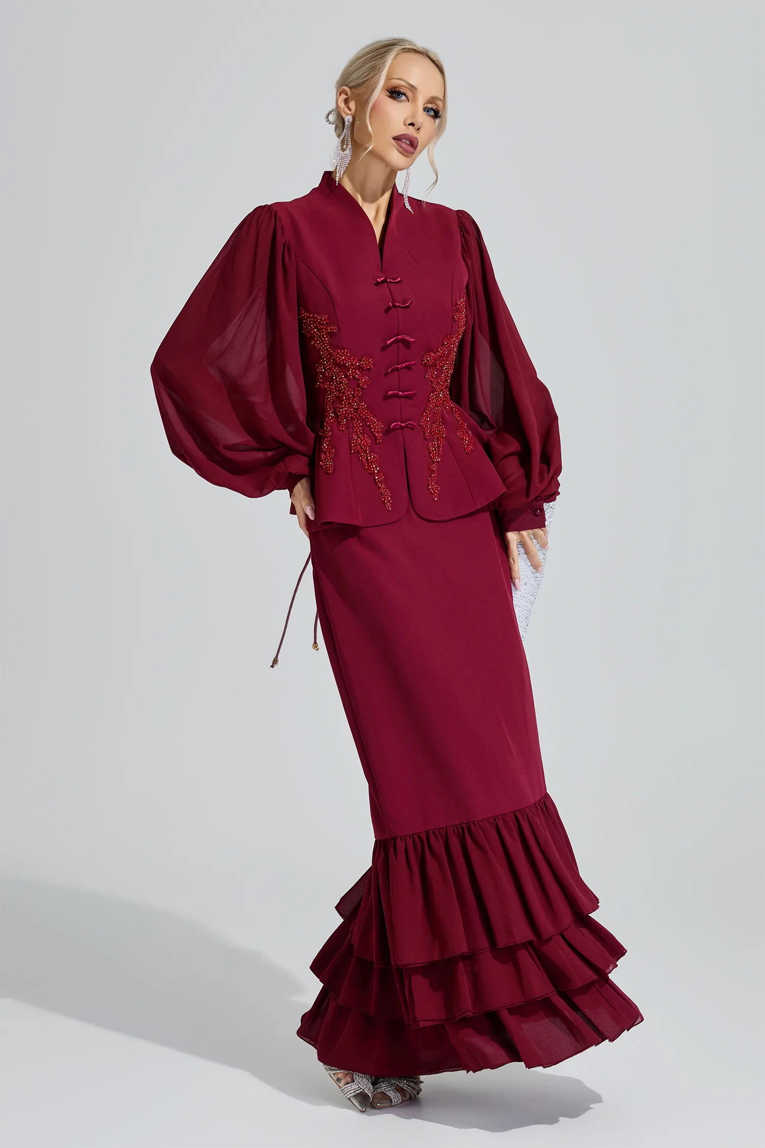 Hera Red Fishtail Two Piece Set