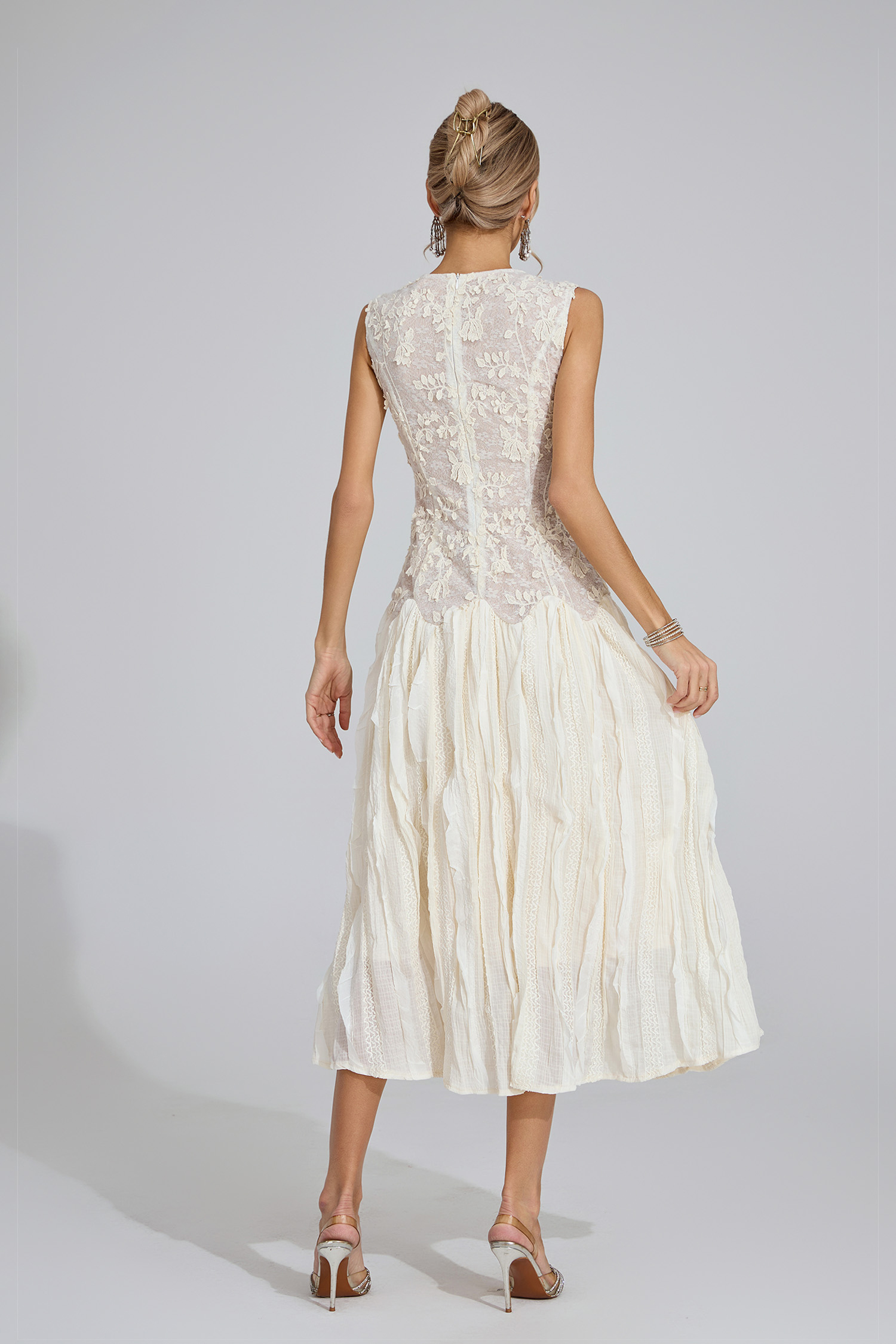 Heulwen Ivory White Patterned Maxi Dress