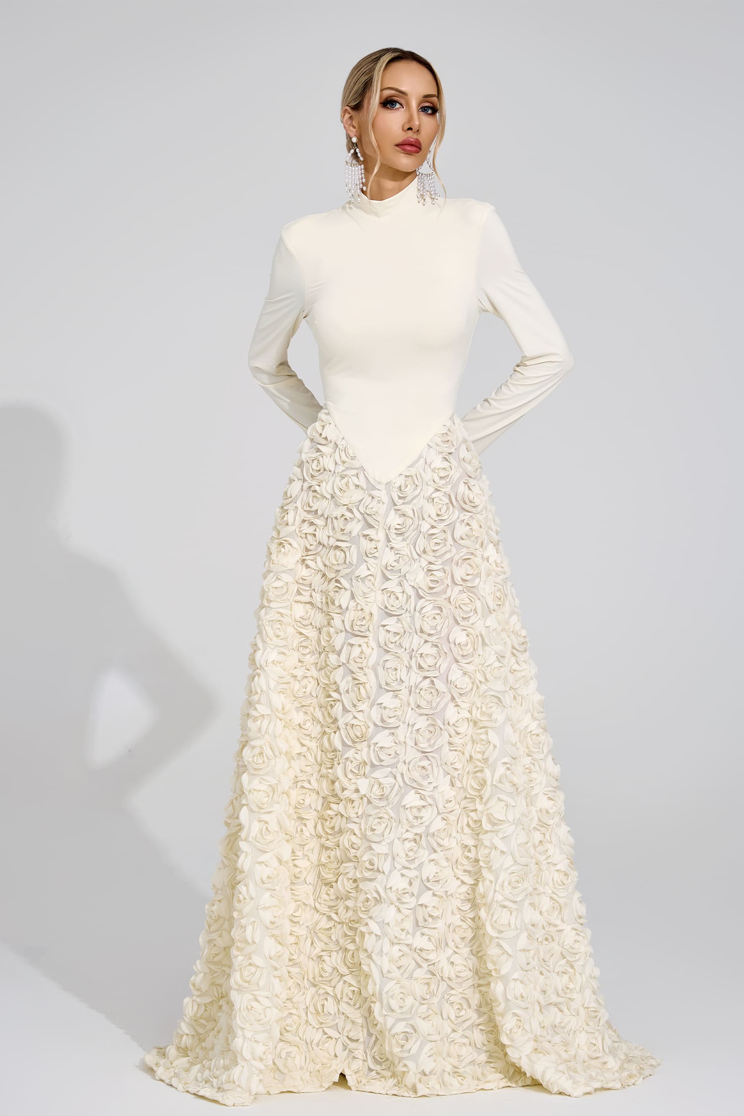 Hilda Ivory Floral Maxi Dress