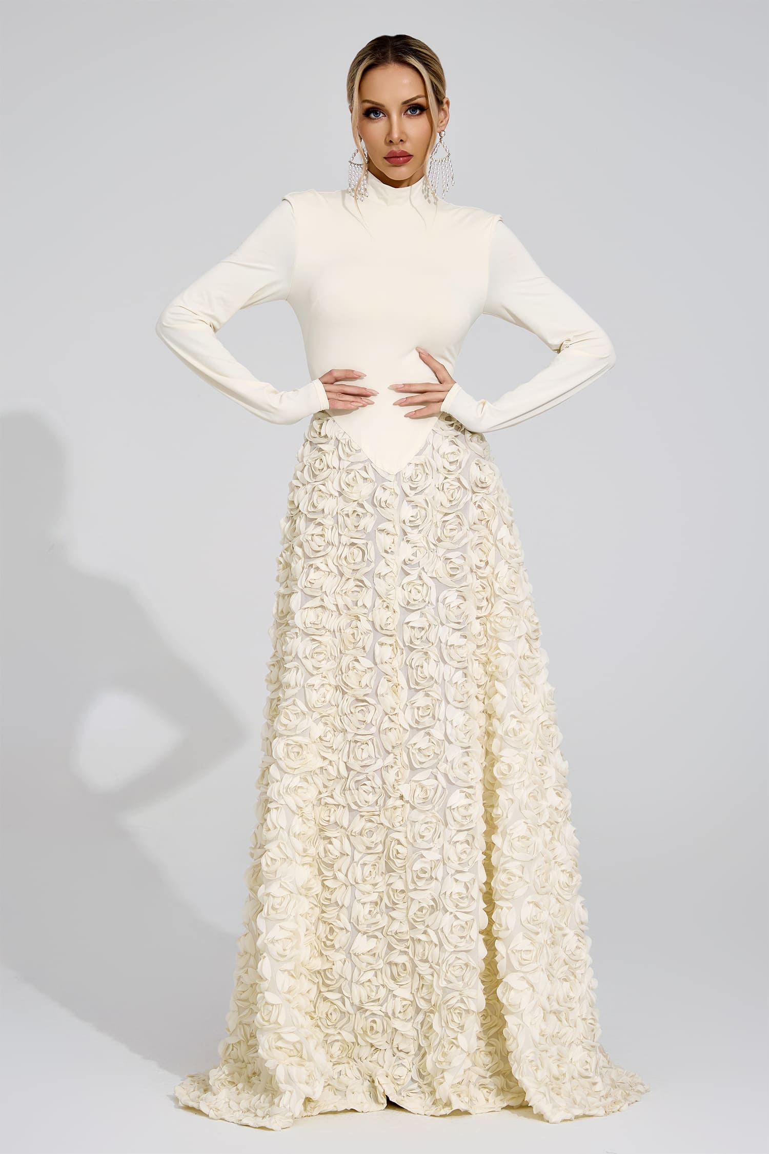 Hilda Ivory Floral Maxi Dress