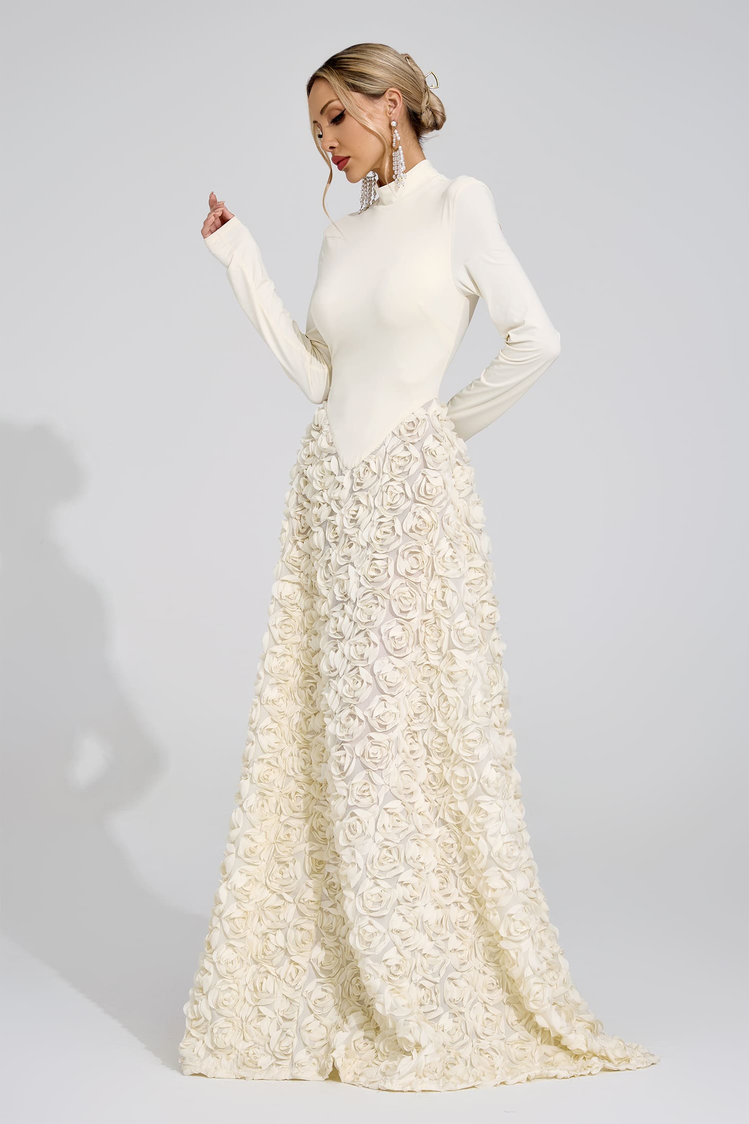 Hilda Ivory Floral Maxi Dress