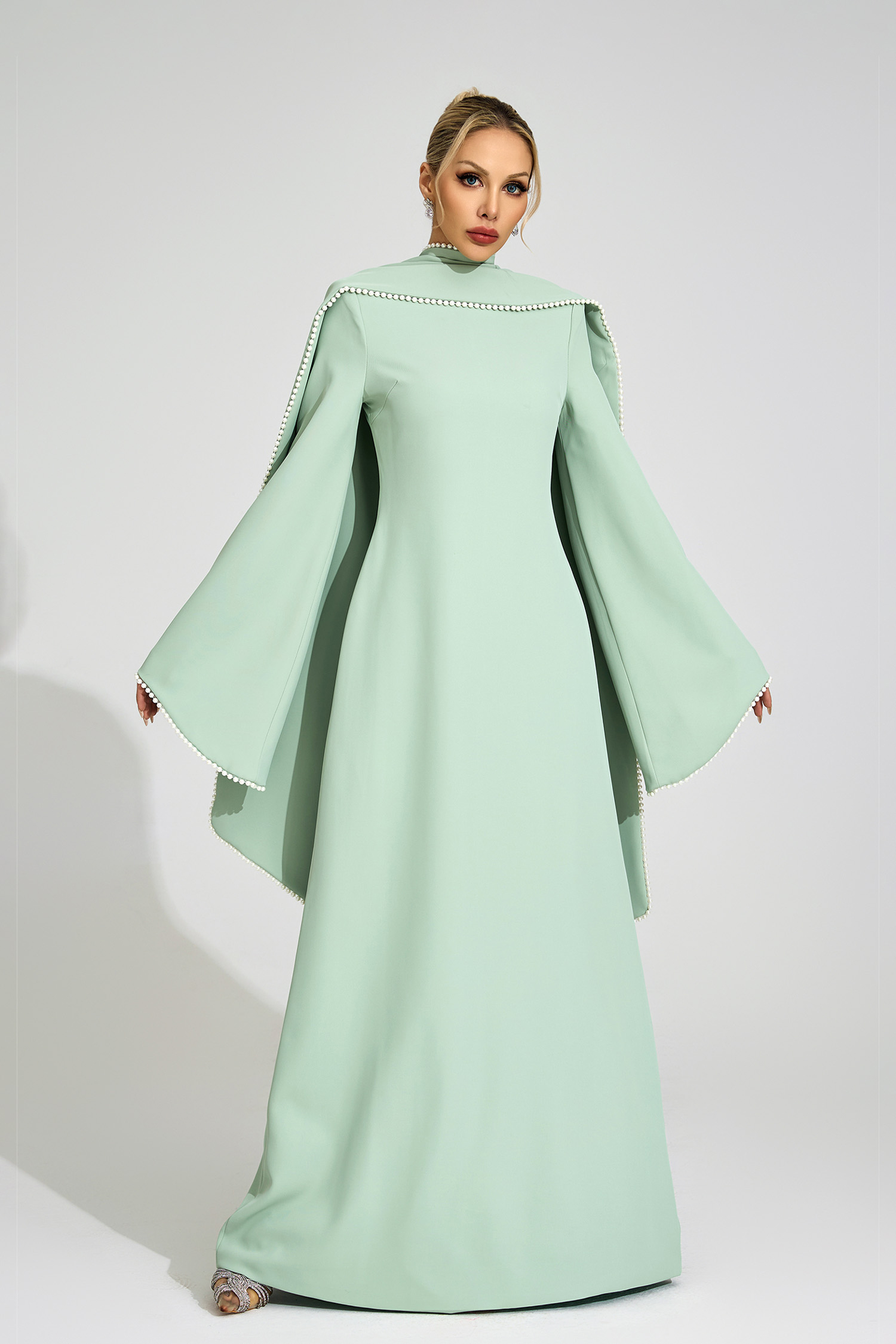 Hillevi Green Scarf Maxi Dress