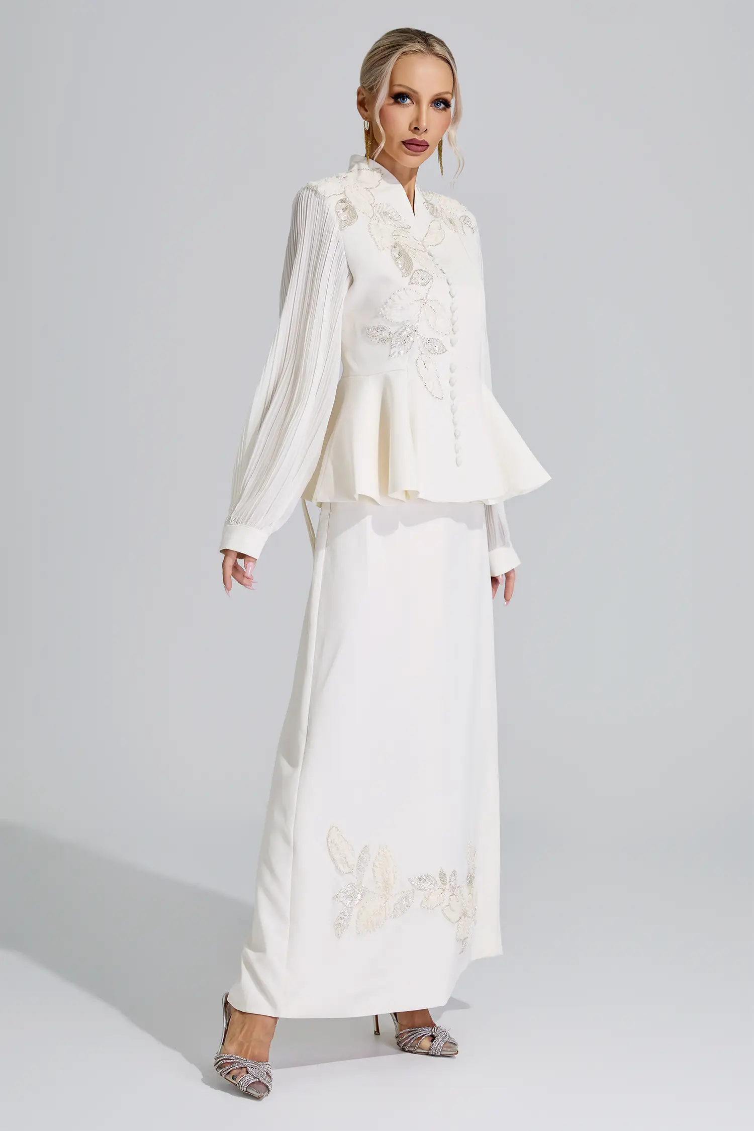 Himiko Apricot Floral Blazer Set