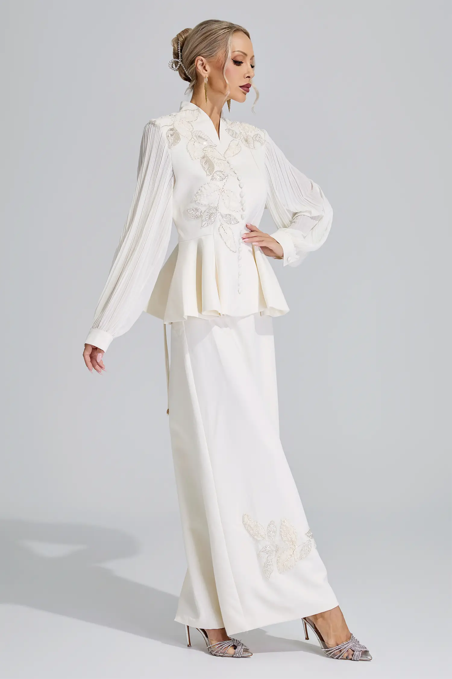 Himiko Apricot Floral Blazer Set