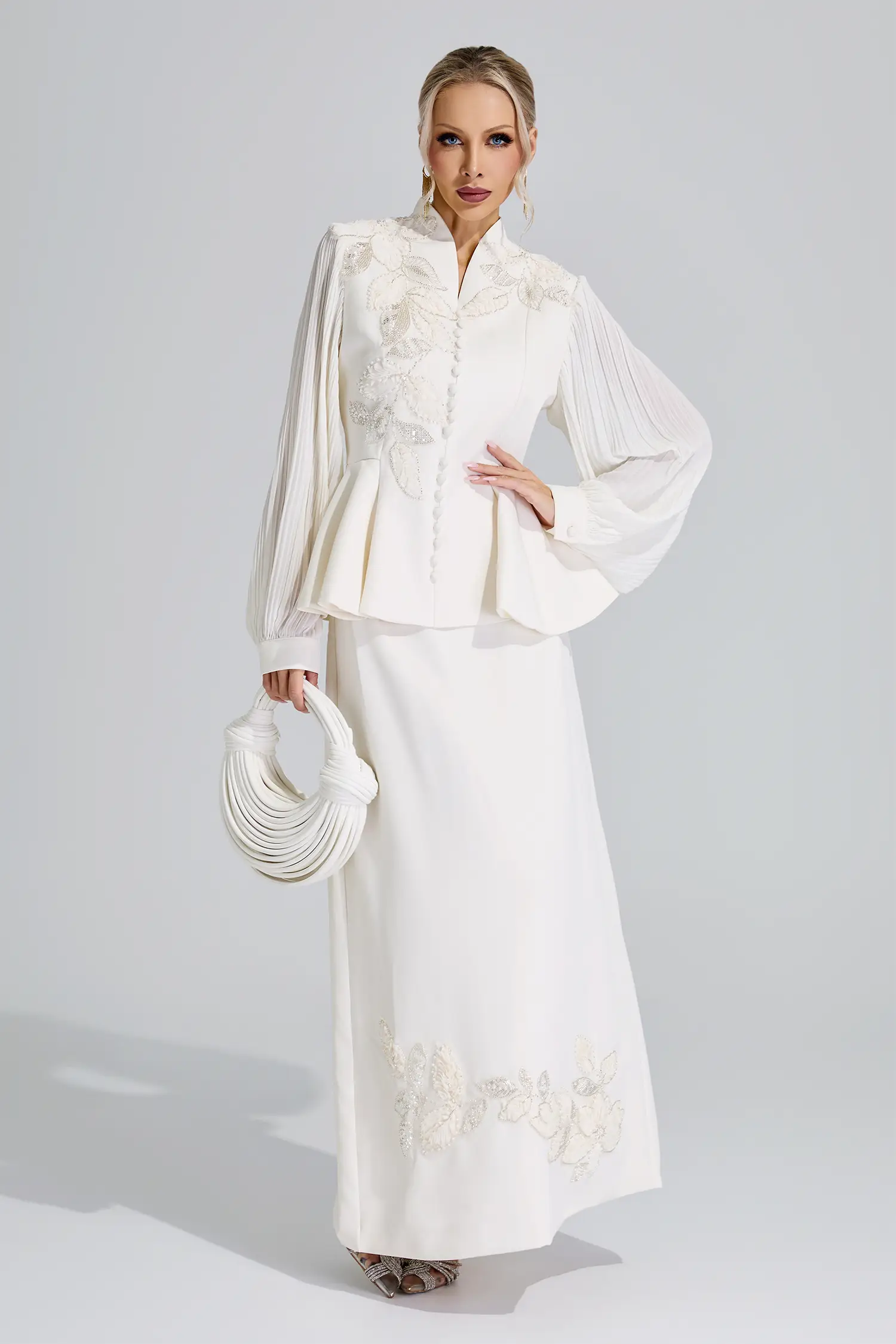 Himiko Apricot Floral Blazer Set
