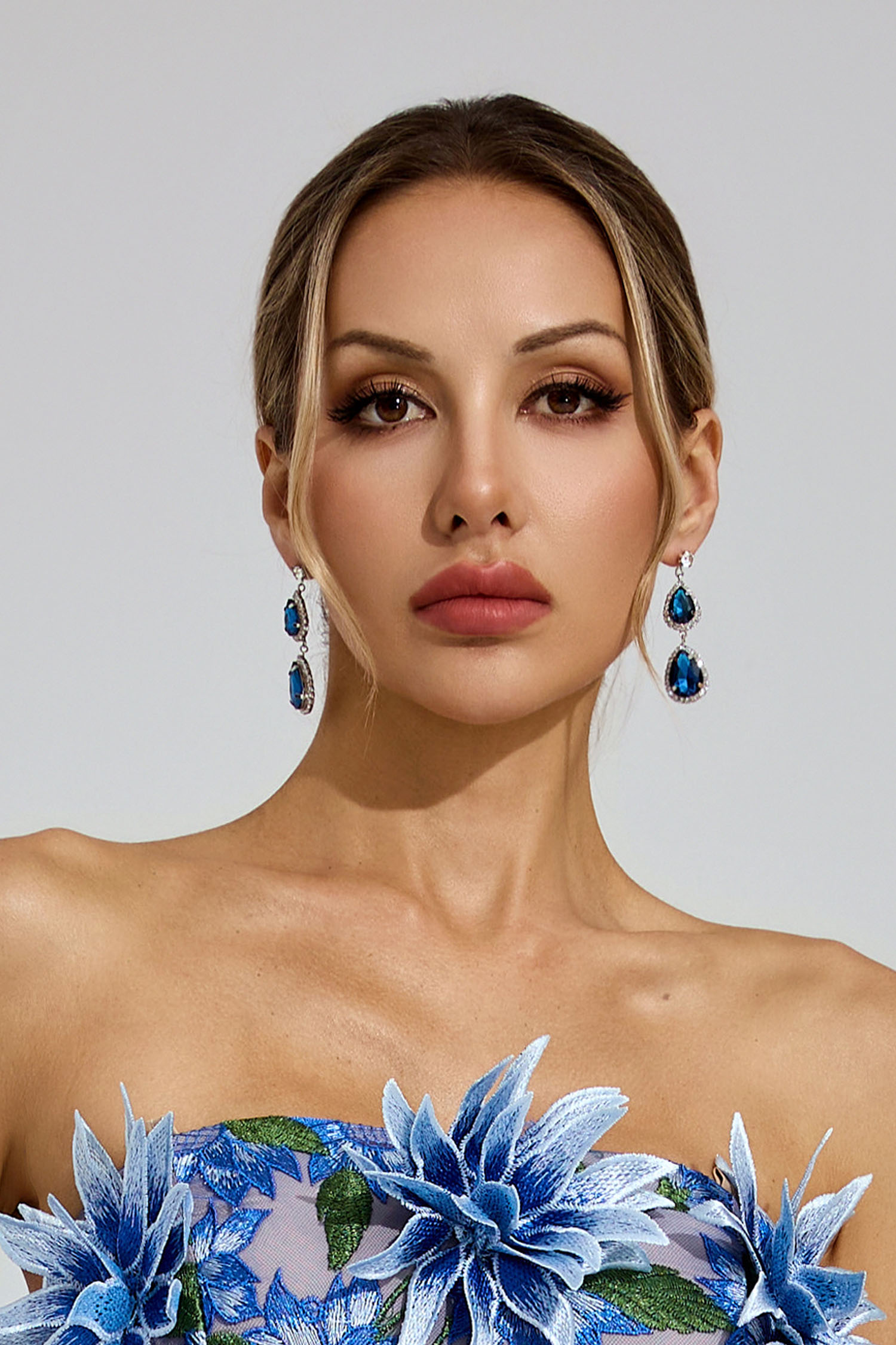 Hiram Blue Diamond Earrings