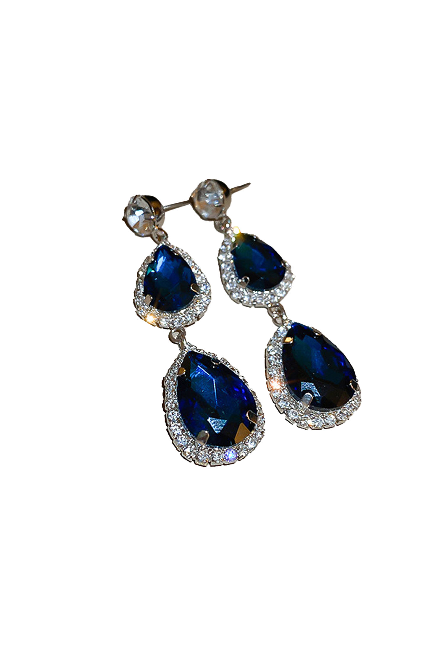 Hiram Blue Diamond Earrings
