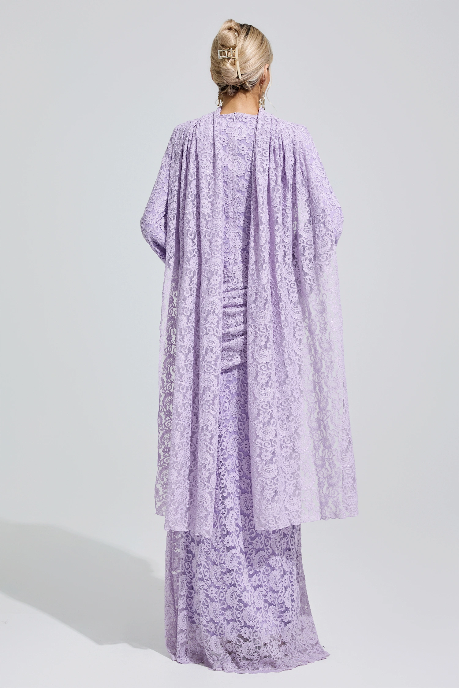 Hodgkin Purple Lace Fishtail Bodycon Dress