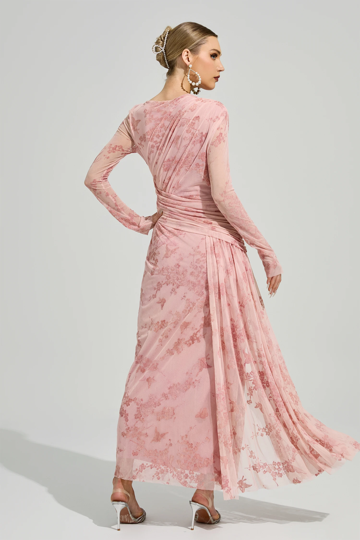 Homer Pink Printed Maxi Dress