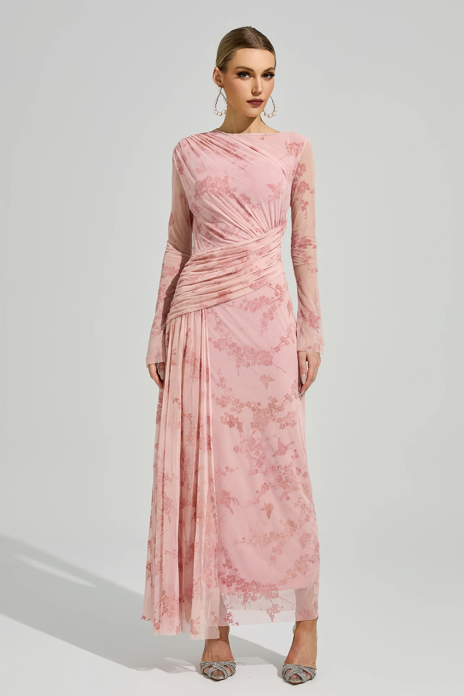 Homer Pink Printed Maxi Dress