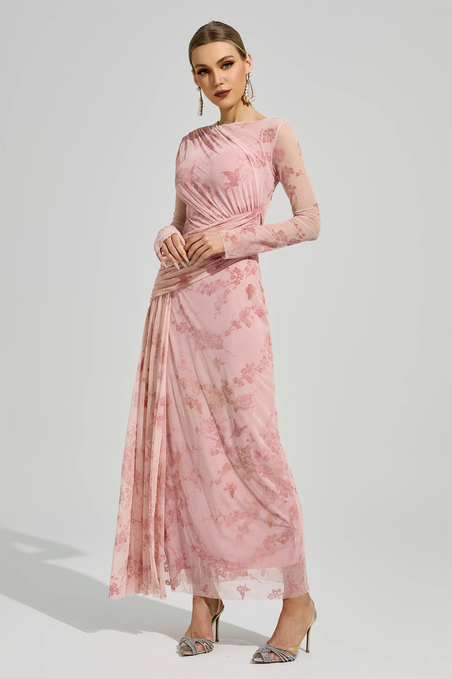 Homer Pink Printed Maxi Dress