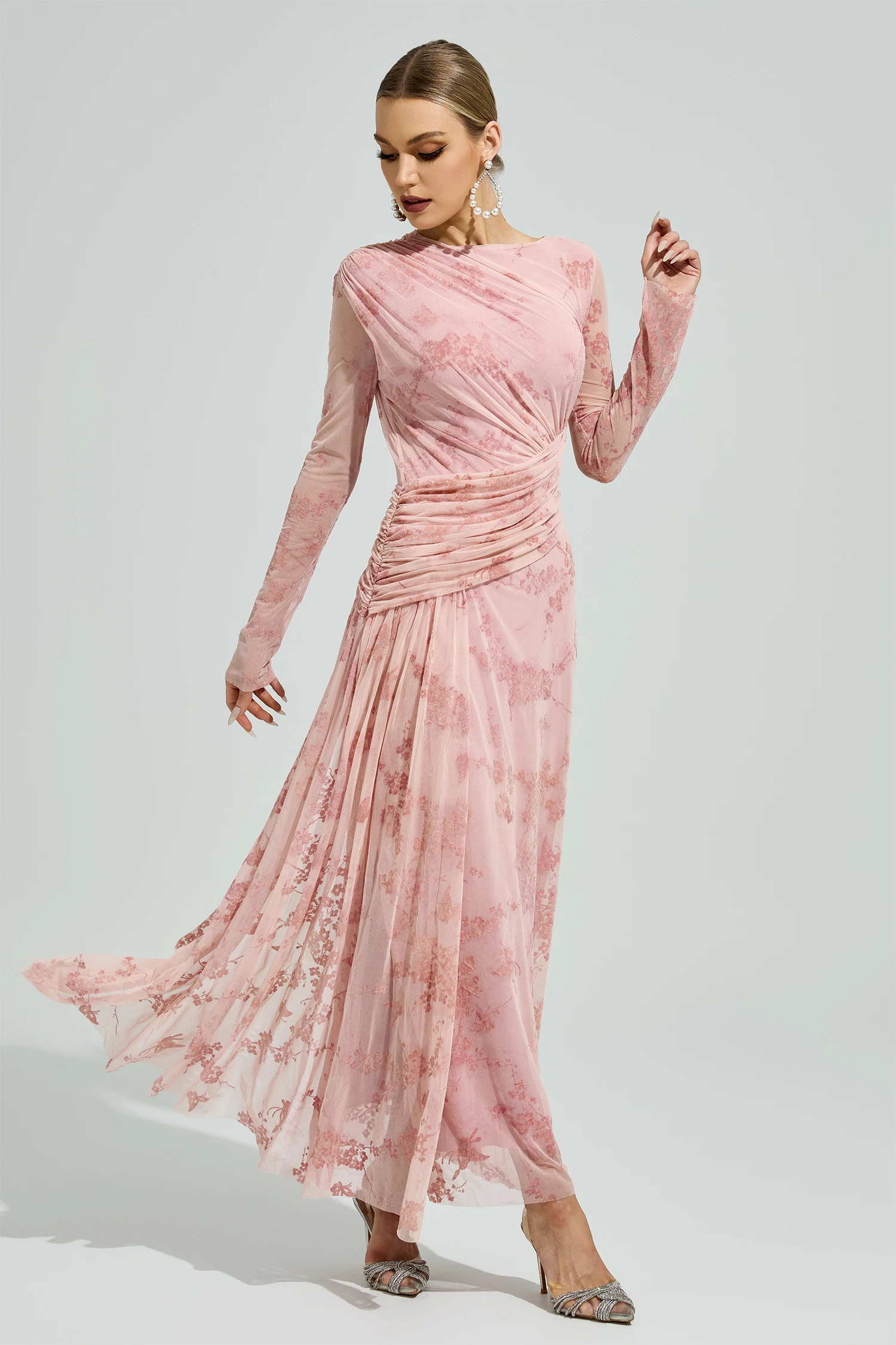 Homer Pink Printed Maxi Dress