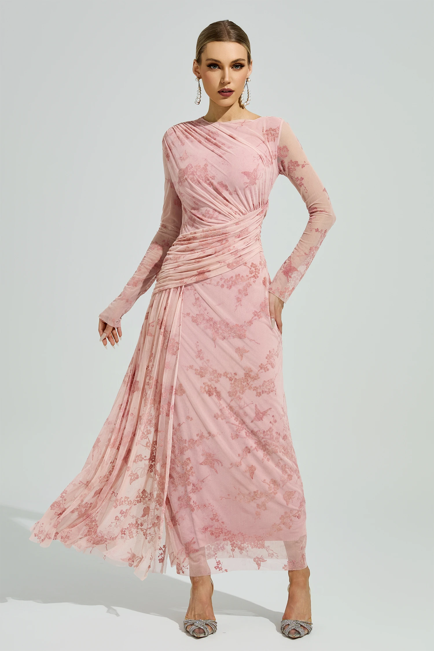 Homer Pink Printed Maxi Dress