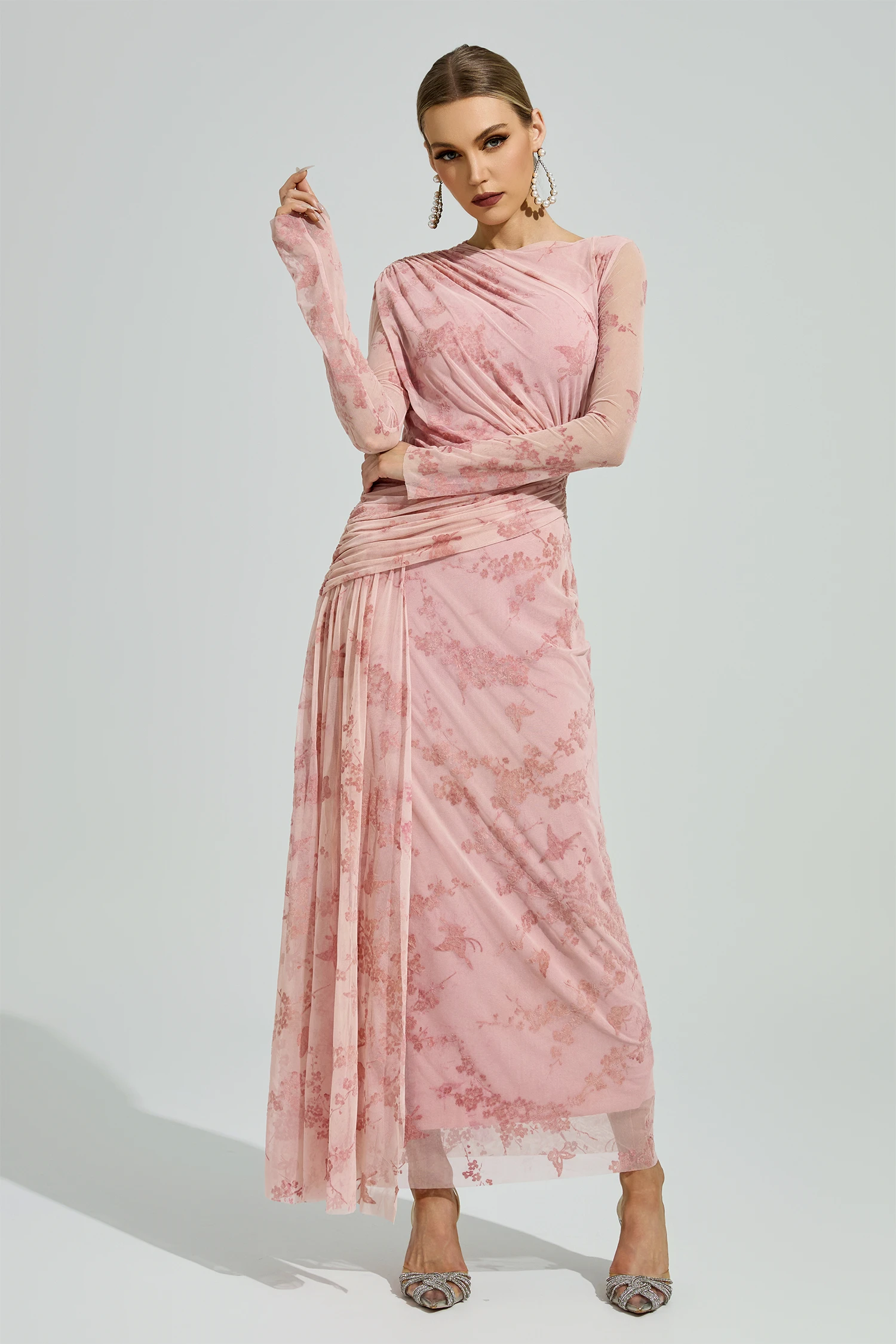 Homer Pink Printed Maxi Dress