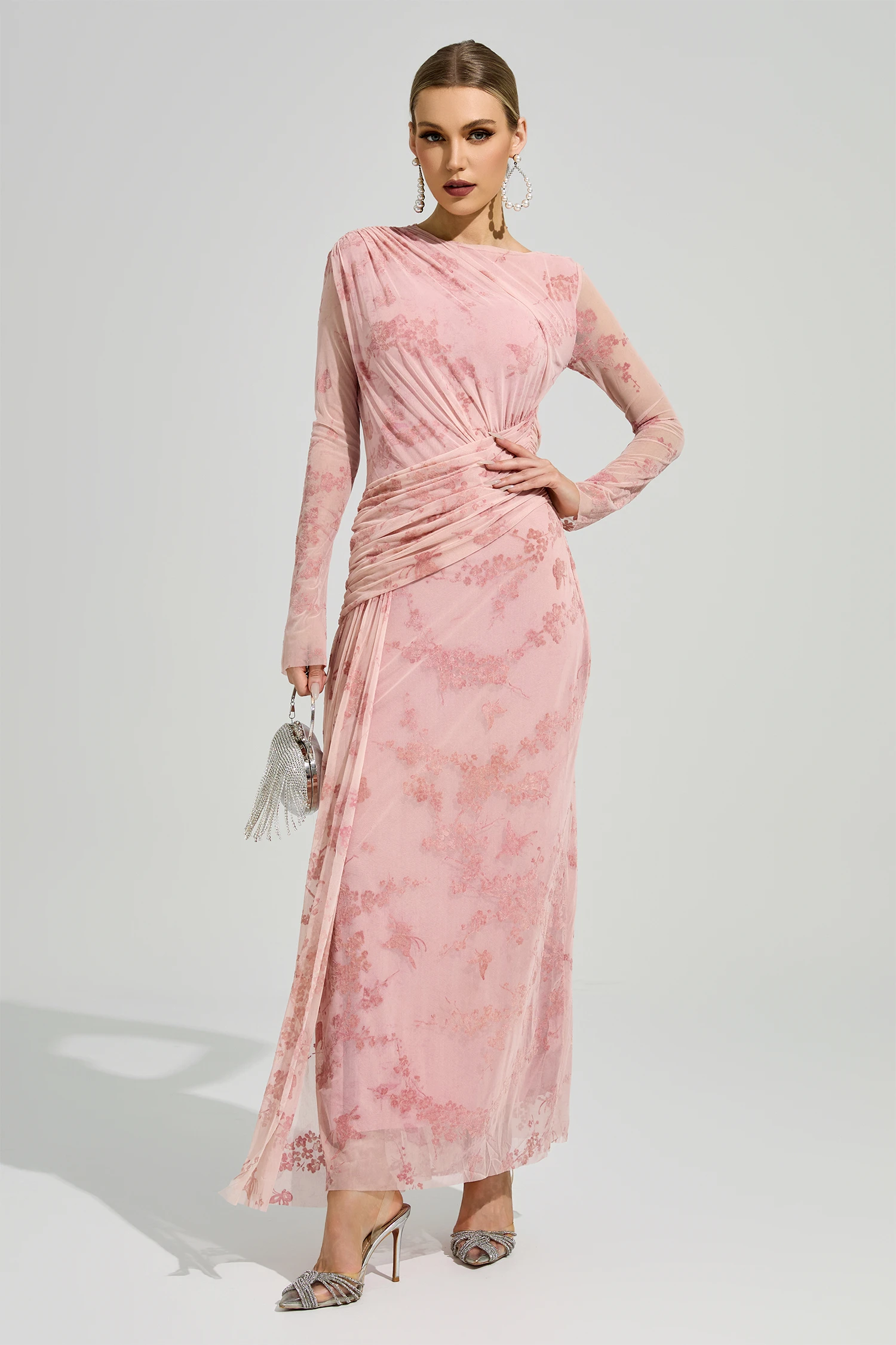 Homer Pink Printed Maxi Dress