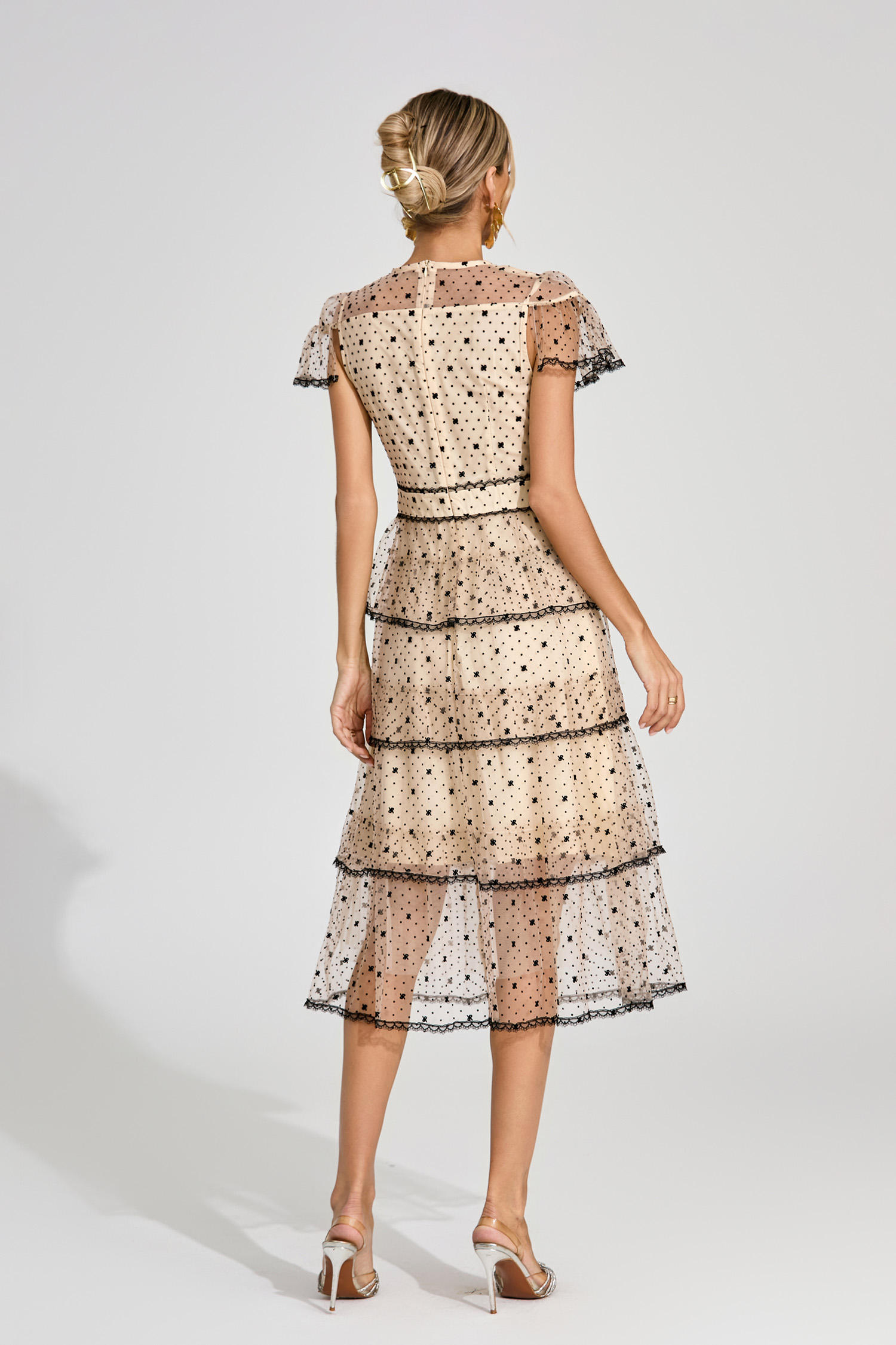 Hood Apricot Polka Dot Tulle Dress