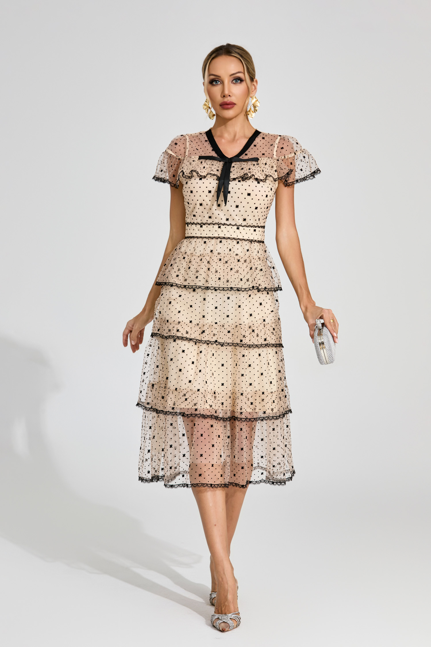 Hood Apricot Polka Dot Tulle Dress