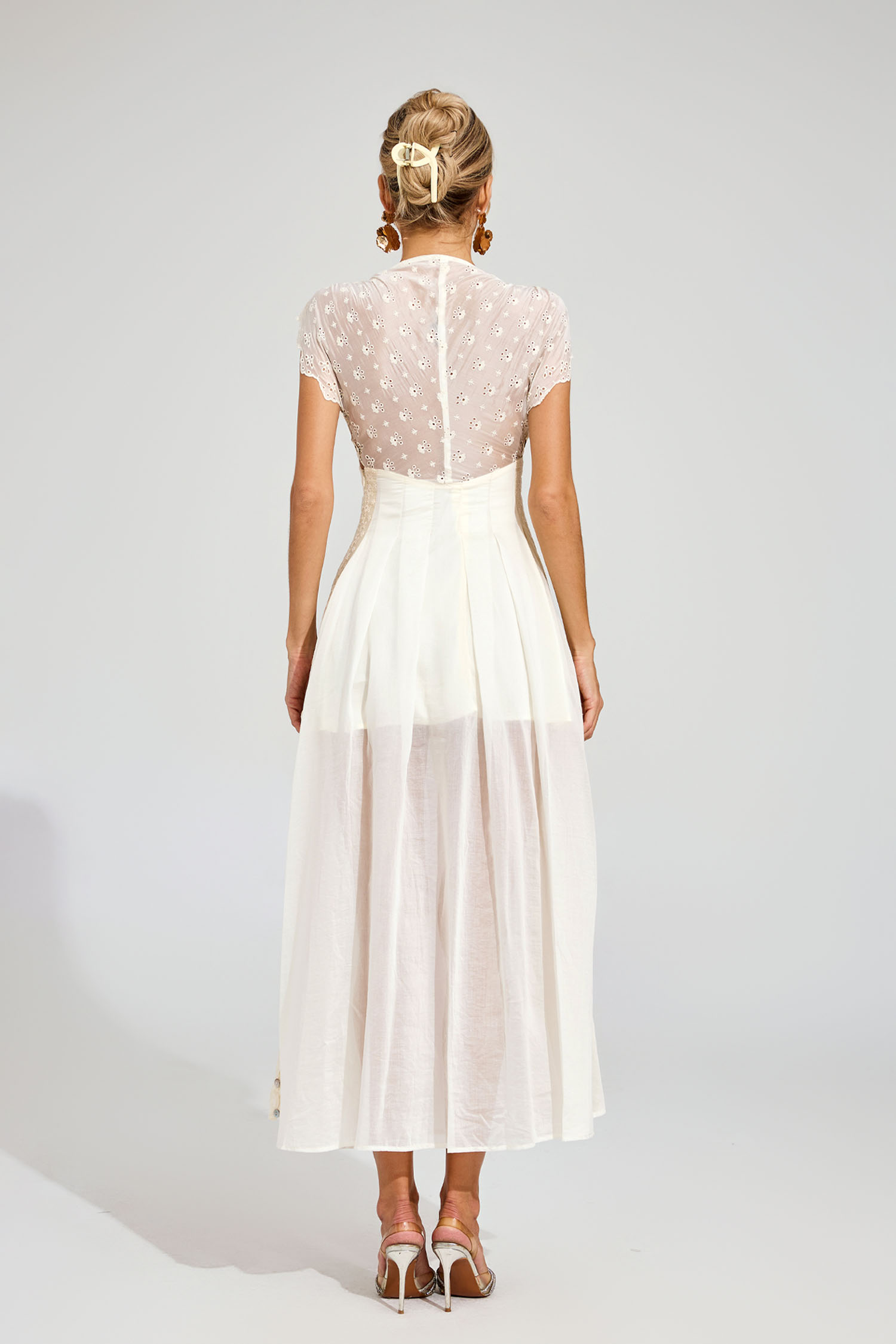 Hutt Apricot Lace Maxi Dress