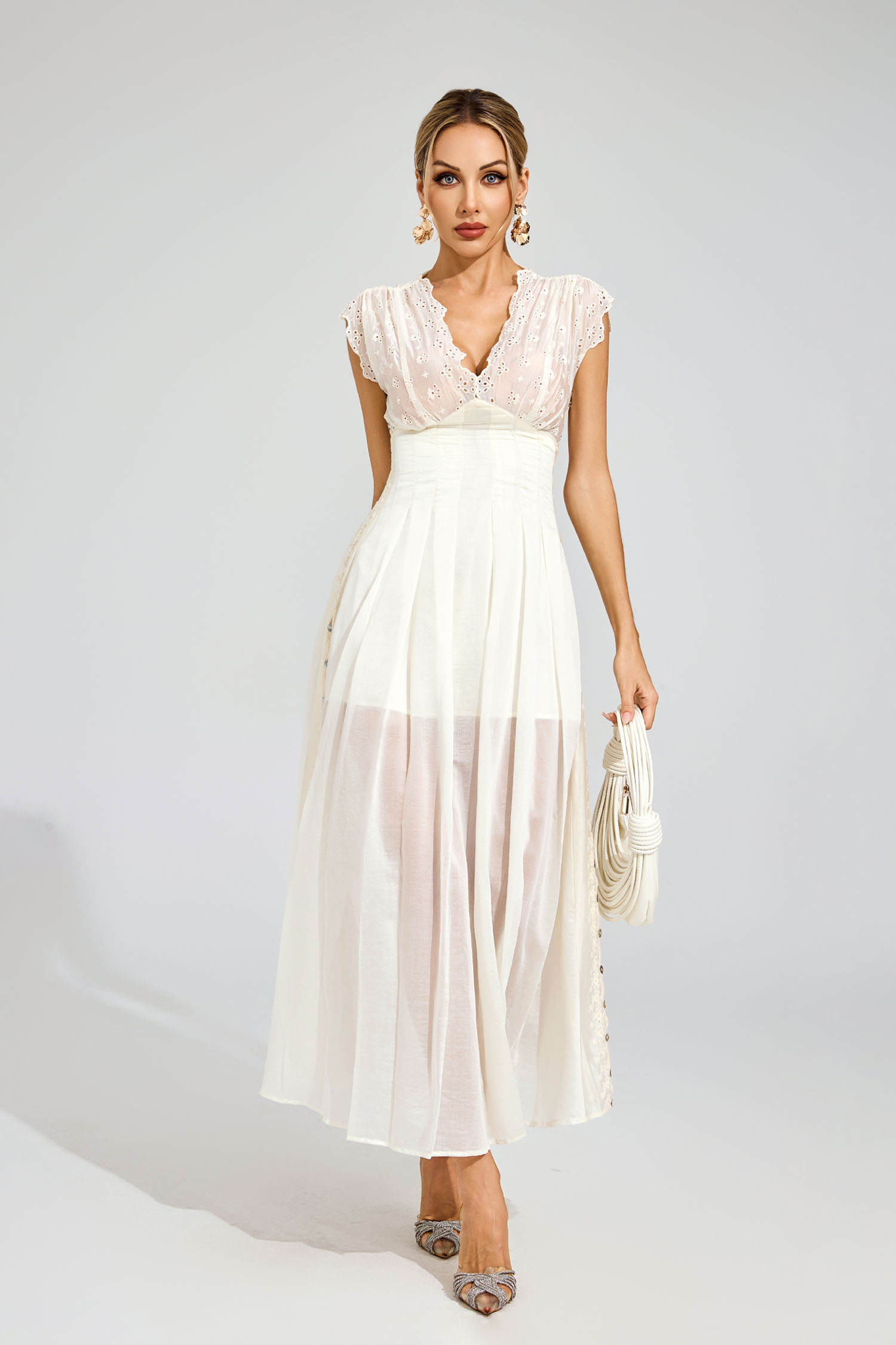 Hutt Apricot Lace Maxi Dress