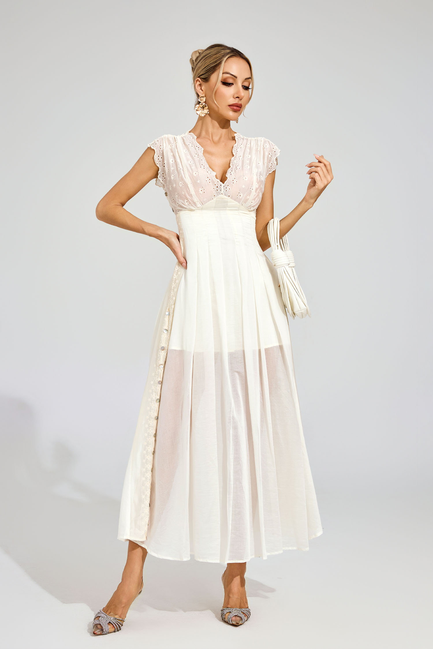 Hutt Apricot Lace Maxi Dress