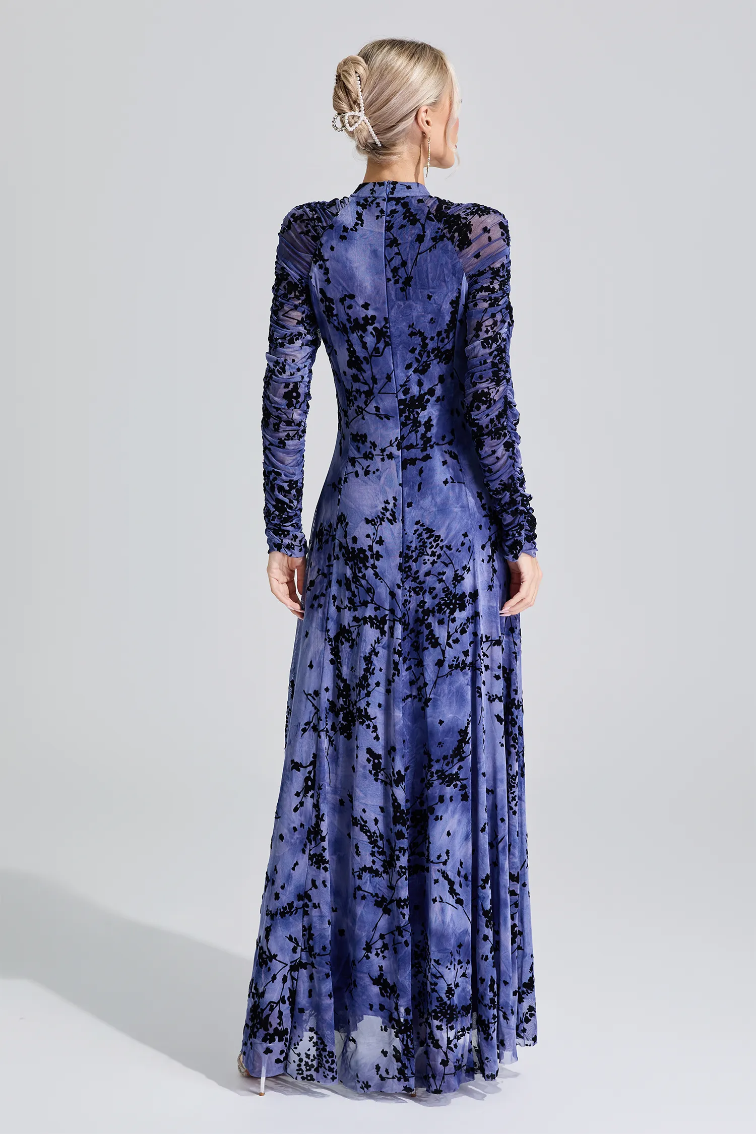 Aquitaine Purple Floral Maxi Dress
