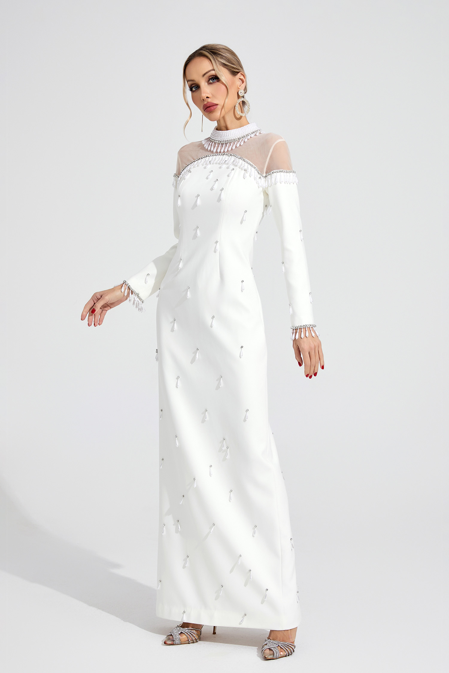 Ianthe White Pearl Maxi Dress