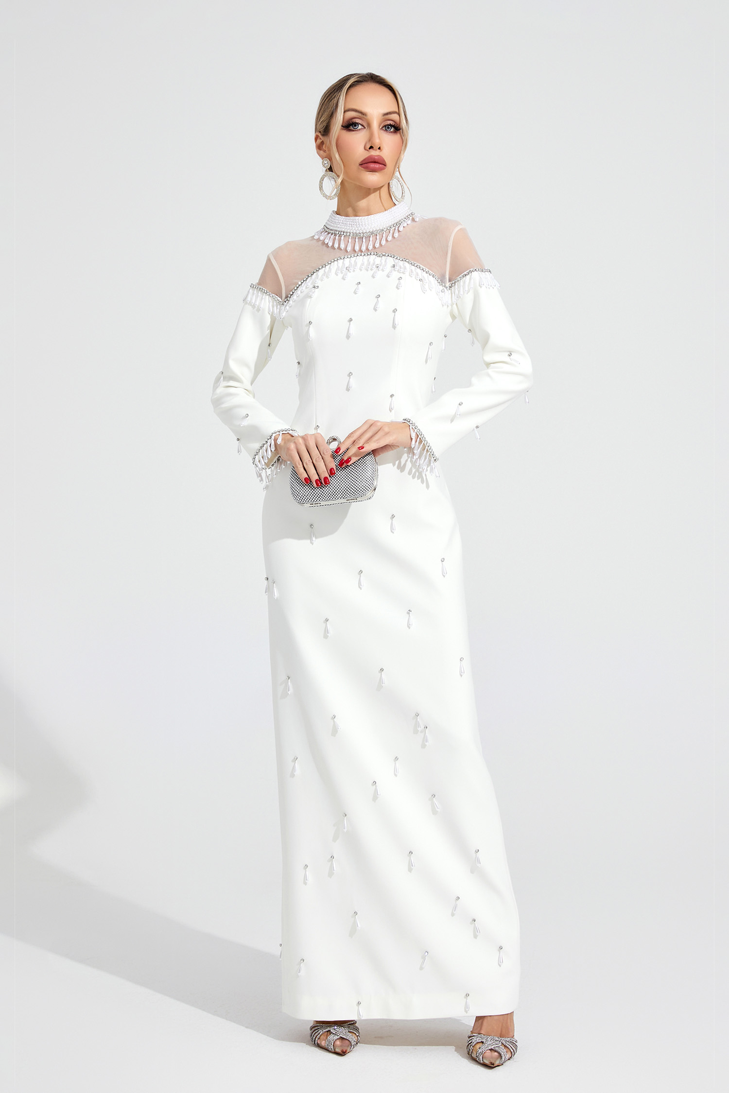 Ianthe White Pearl Maxi Dress